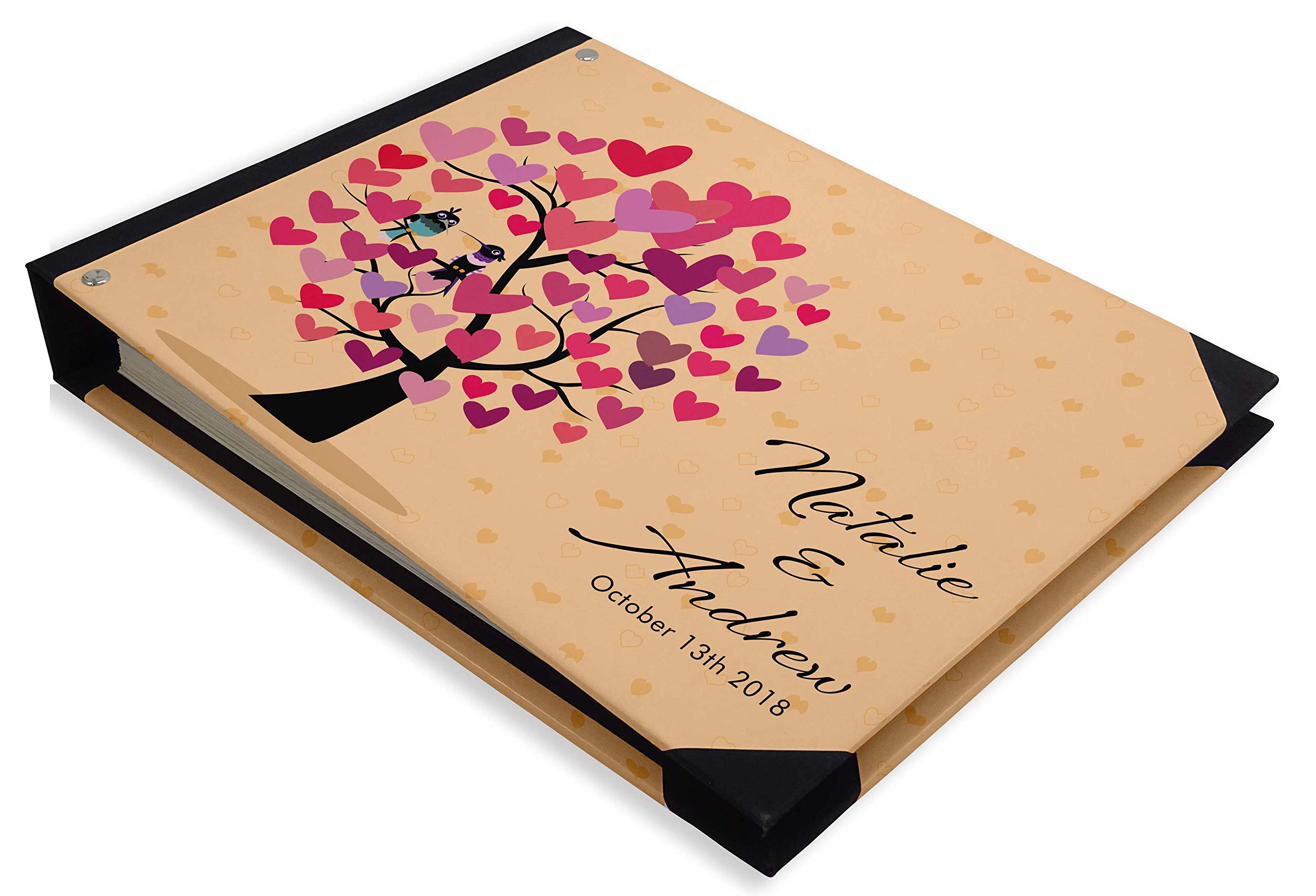 Orange Heart Tree Wedding Guest Book - Hardbound Guest Sign-in Registry for Bridal Showers, Receptions & Anniversaries - 9 x 12 Inches - Darling Souvenir Keepsake