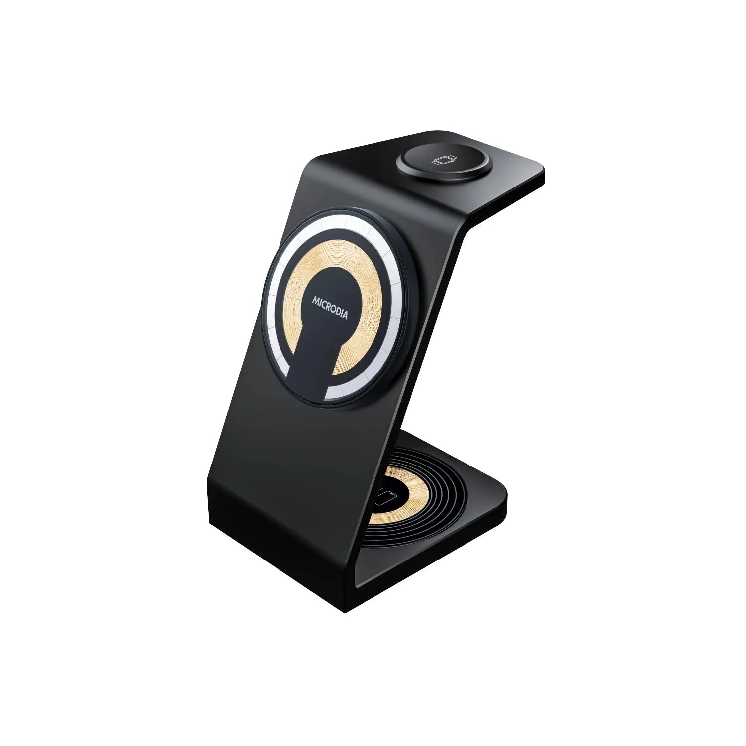 MICRODIA SNAPStation™ Aluminum Wireless Charging Station for iPhone & AirPods - 23W 3-in-1 Fast Charger with iMac Style Design - Perfect for Home, Office & Travel Use