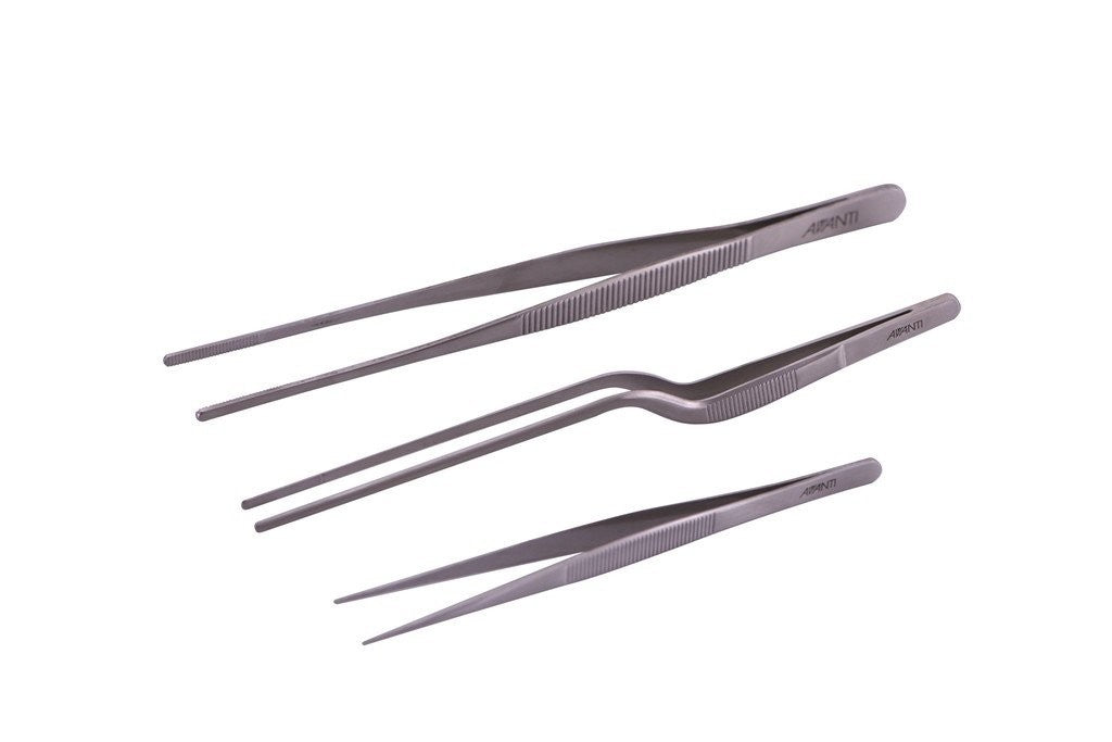 Avanti Plating Tweezers 3-Piece Set - Professional Stainless Steel Jewelry Making Tools for Precision Work (Great for Beading, Watch Repair & Electronics Assembly)