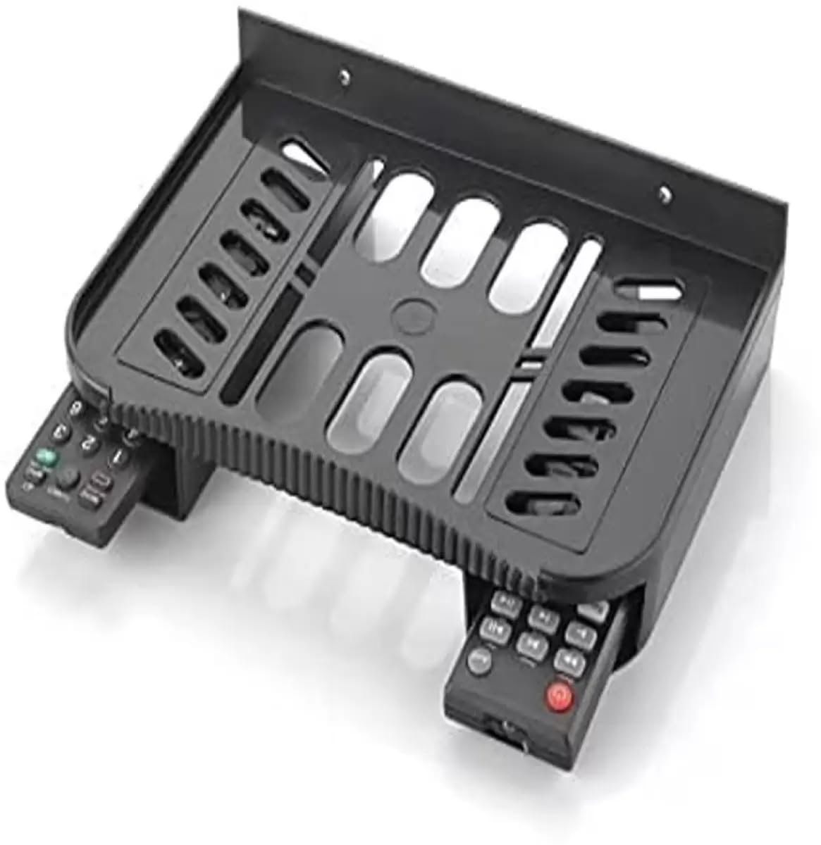 DALUCI Wall Mount Stand for Set Top Box, DTH, WiFi Router with 2 Remote Holders - Plastic Home Organizer for Living Room & Bedroom TV Setup