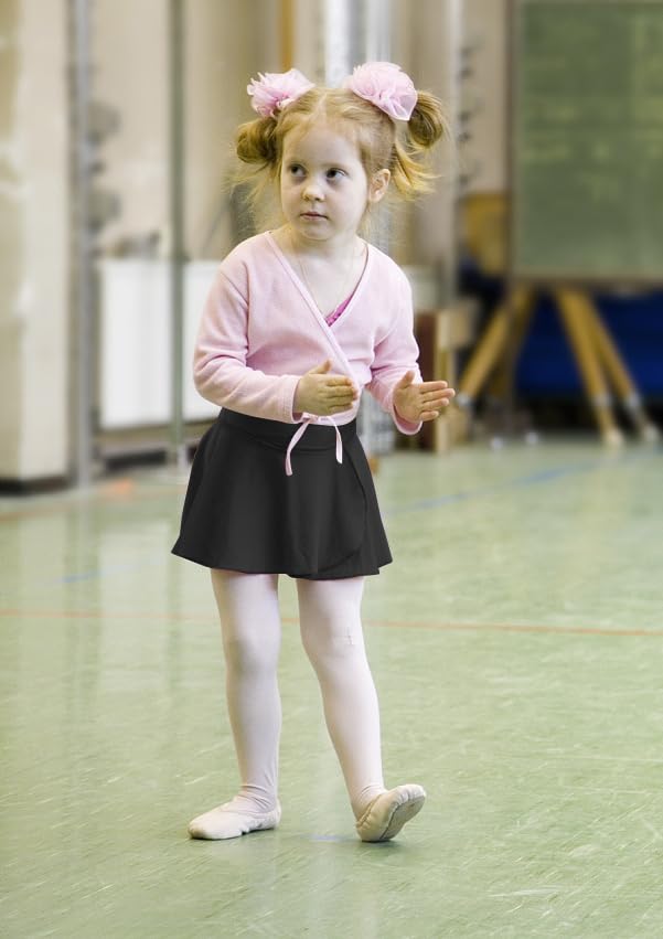 WYHDY Girls Ballet Dance Skirt & Leotard Set - Sparkly Chiffon Wrap Skirt with Pull-On Design for Toddlers & Kids | Perfect for Ballet Class, Recitals & Dance Performances
