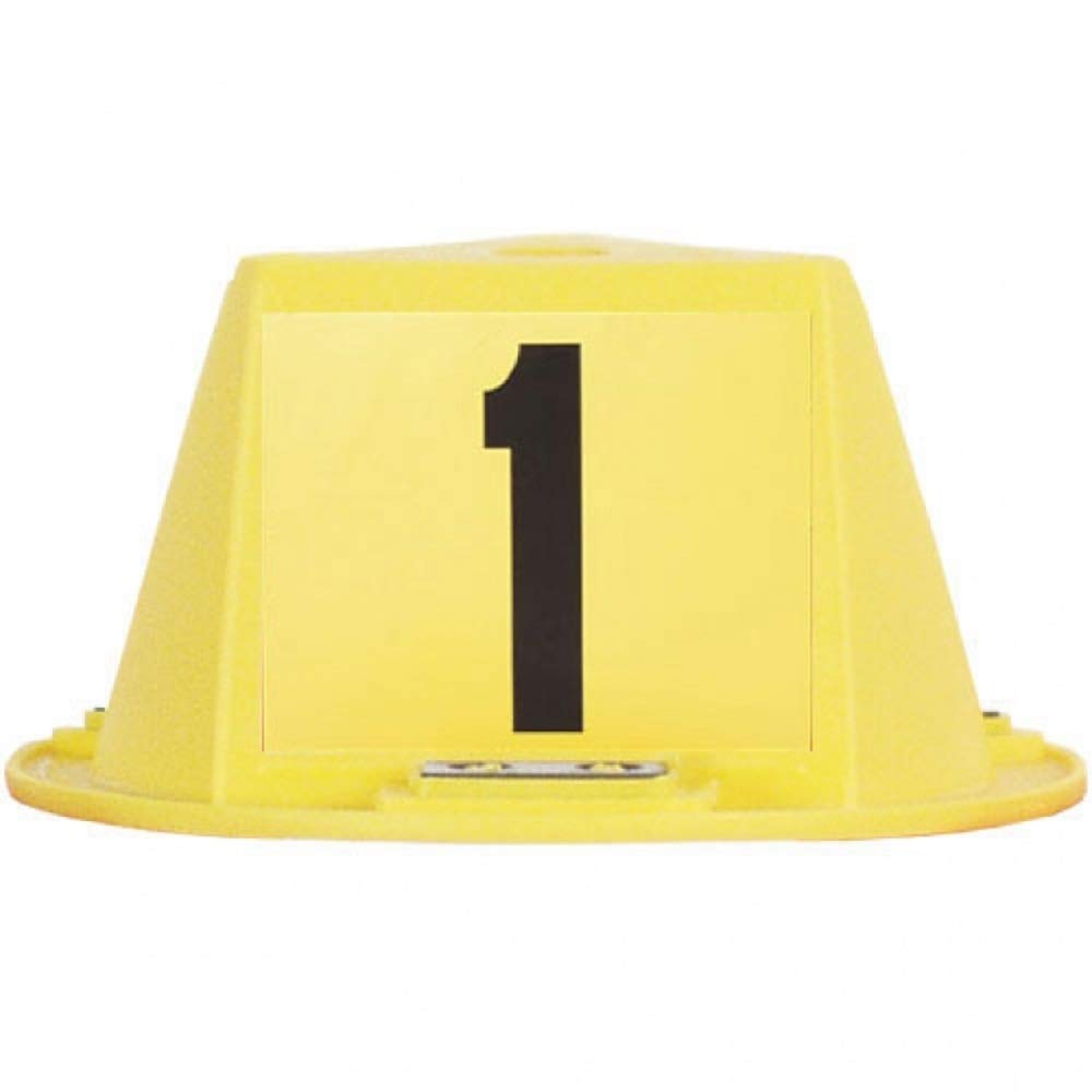 Magnetic Car Roof Toppers - Set of 10 Numbered Hats (1-10) - Yellow Magnetic Vehicle Decorations for Parades, Sports Events & Car Shows