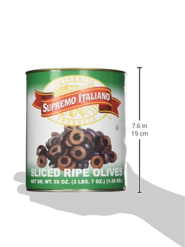 Supremo Italiano Sliced Black Olives - 55oz Can | Premium Italian Olives for Pizza, Salads & Pasta | Gourmet Pantry Staple