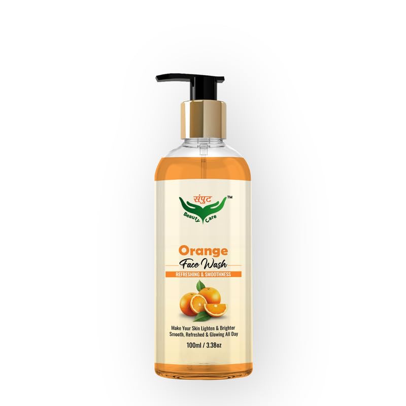 Refreshing Orange Face Wash for Brightening & Smooth Skin - Lighten & Brighten Complexion - Perfect for Daily Skincare & Glowing Skin Routine