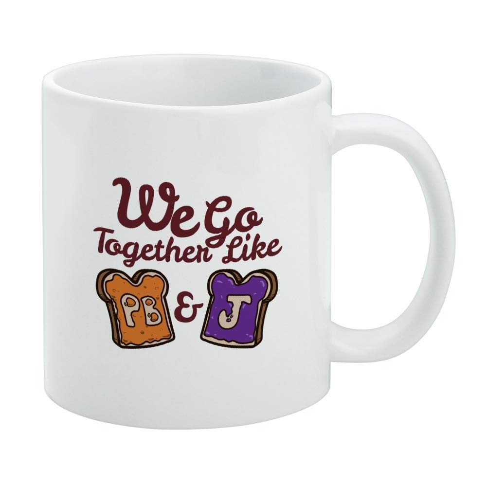 PB&J Best Friends Ceramic Coffee Mug - 11oz White Novelty Gift for Coffee, Tea & Hot Drinks - Perfect for Office, Home & Gifts
