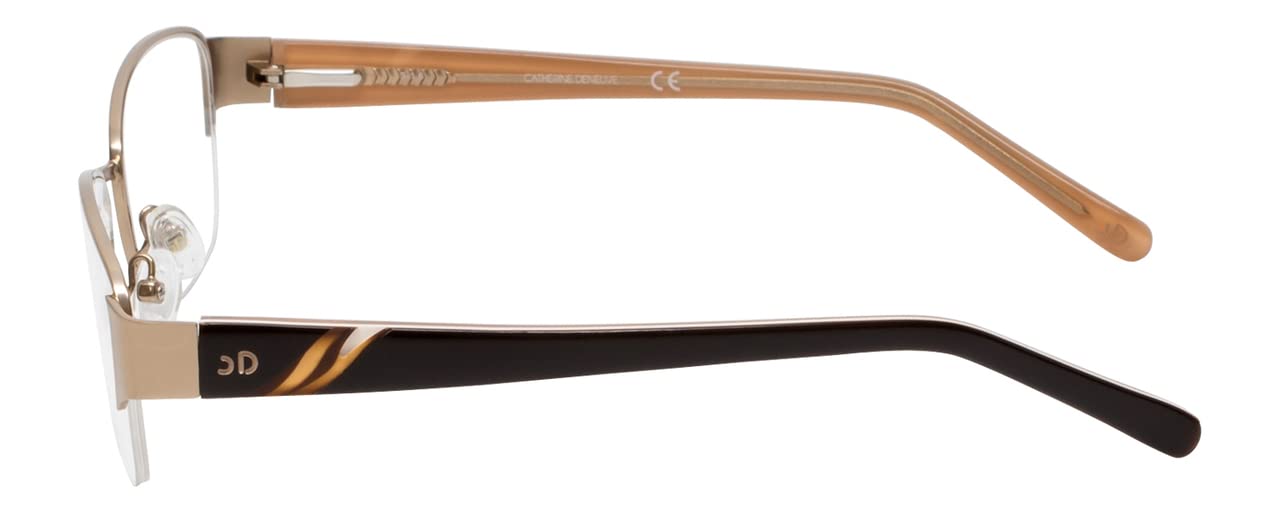 Catherine Deneuve CD0406 Gold Eyeglass Frames - 54mm Lens Diameter, Retro Round Glasses for Women, Fashionable & Lightweight - Perfect for Reading, Work, and Everyday Wear