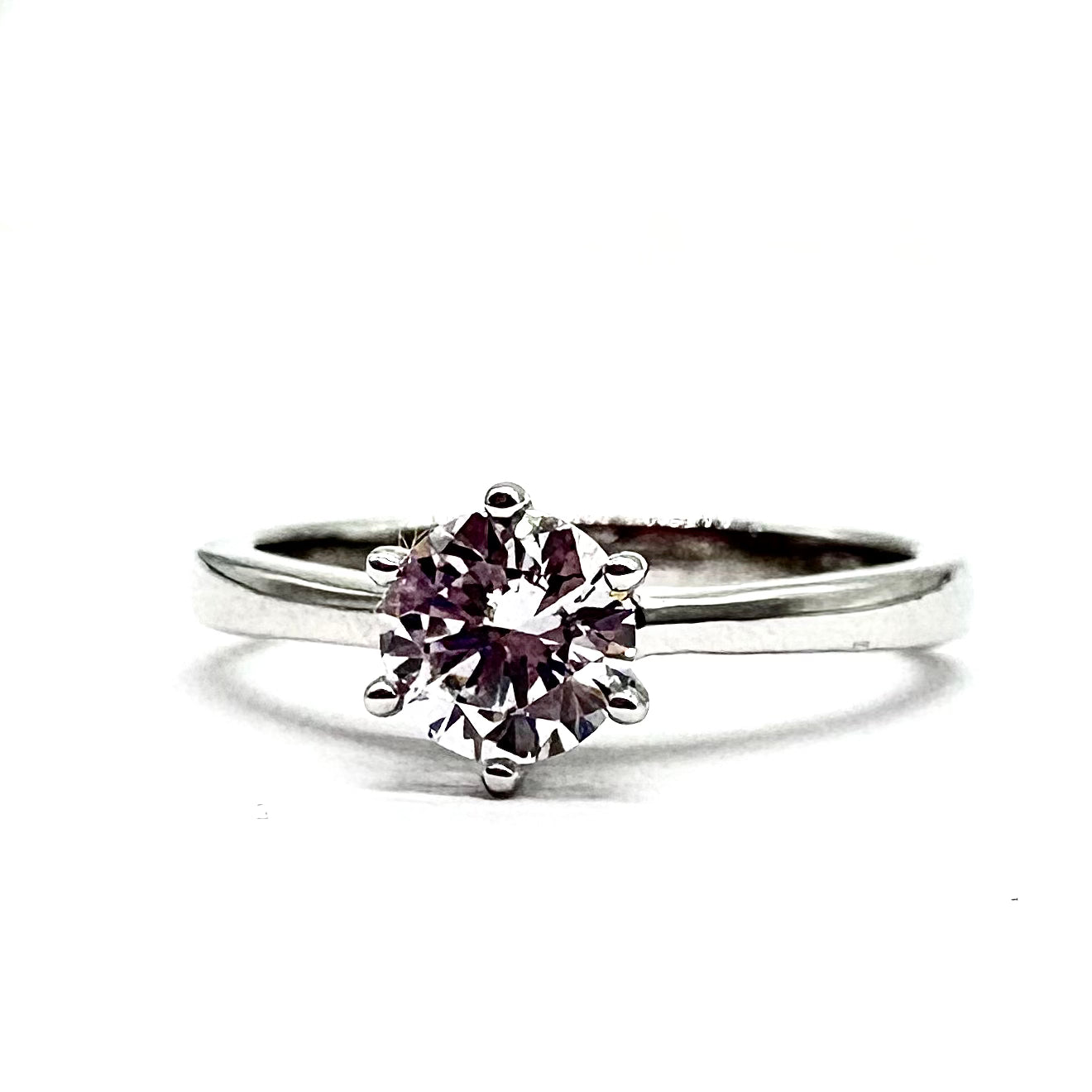 Sterling Silver CZ Round Solitaire 6 Prong Ring for Women - Elegant Cubic Zirconia Engagement Wedding Band - Perfect for Proposals, Anniversaries & Special Occasions