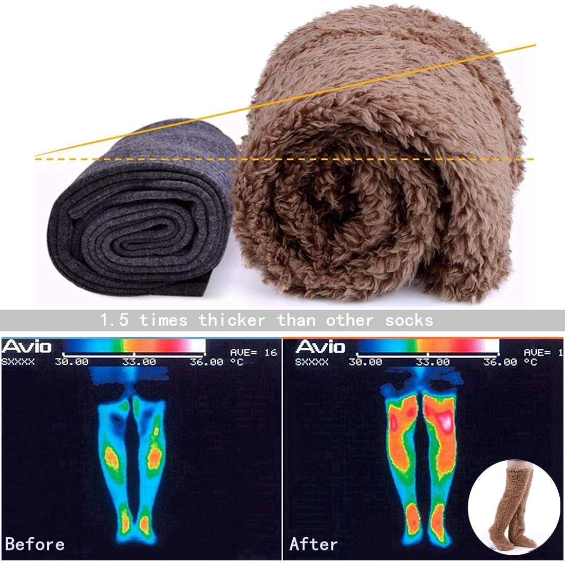 Warm Over Knee High Fuzzy Socks - Plush Long Leg Warmers for Women & Girls | Cozy Winter Home Slippers, Sleeping Socks for Cold Nights & Lounge Wear