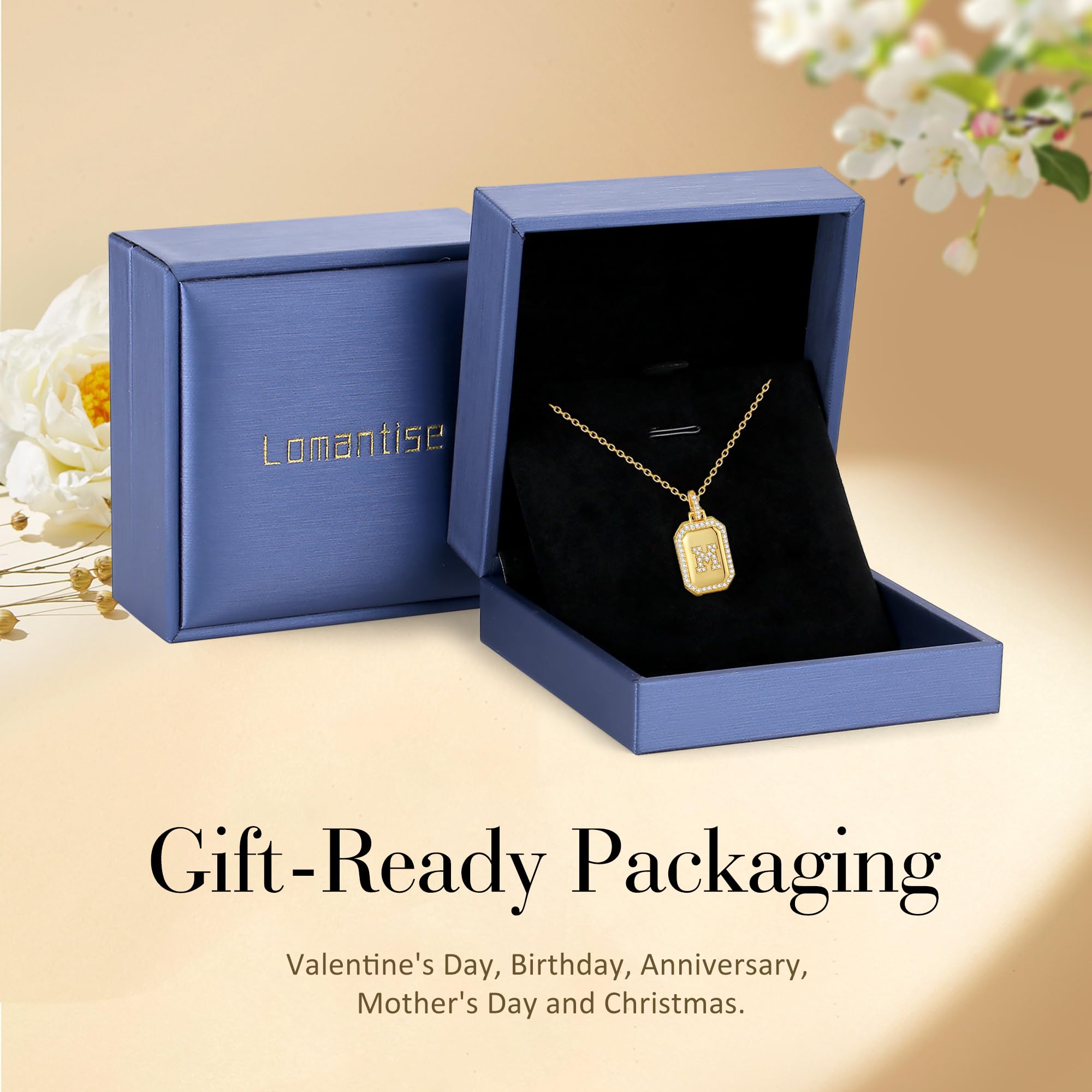 18K Gold Plated Initial Necklace for Women - Personalized Letter Pendant Jewelry in Sterling Silver | Perfect Christmas, Anniversary & Birthday Gift for Wife, Girlfriend, Mom & Daughter | Everyday Wear, Date Night, Special Occasions