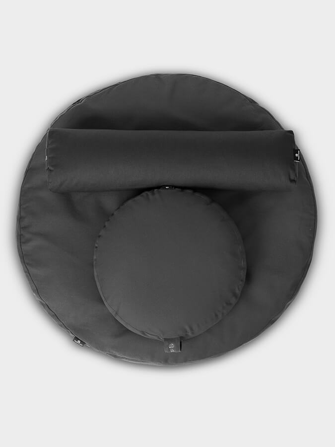 Organic Round Yoga Meditation Cushion Set - Zafu & Zabuton for Comfortable Seated Practice | Perfect for Yoga Studios, Home Meditation & Pranayama Breathing Exercises