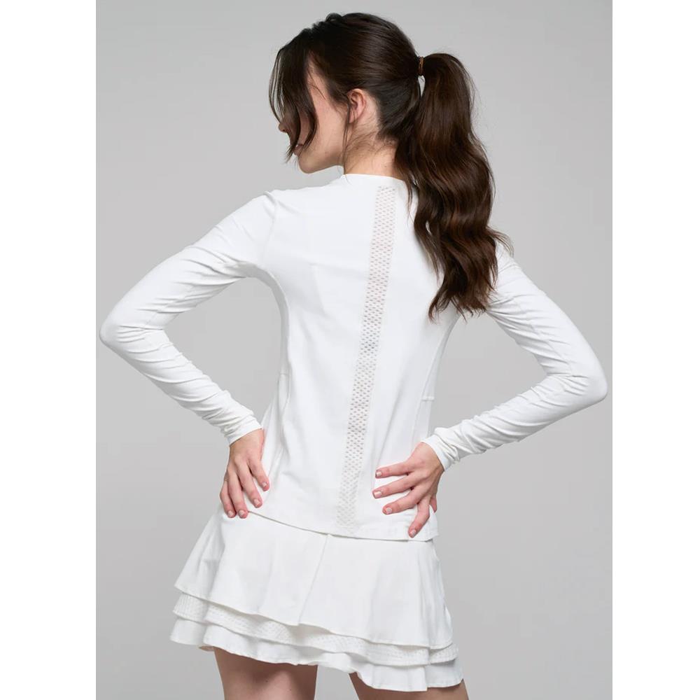 Lija Women's Titan Long Sleeve T-Shirt - Soft Breathable Cotton Top for Workout & Casual Wear - White