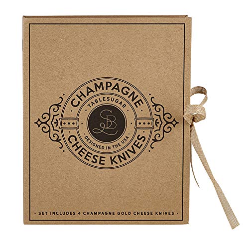 Santa Barbara Design Studio Champagne Gold Cheese Knives Set - Elegant Stainless Steel Cheese Slicer for Parties, Weddings & Charcuterie Boards - Perfect for Entertaining & Gourmet Cheese Tasting
