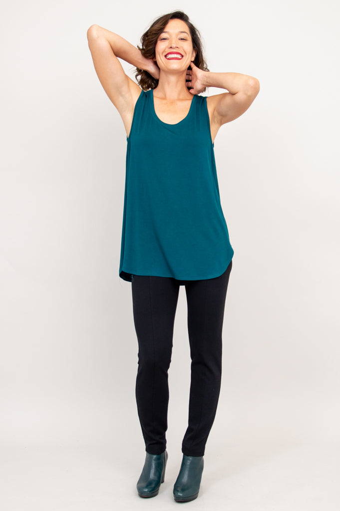 Eco-Friendly Bamboo Jazz Tank Top for Women - Soft & Breathable Teal Casual Wear - Perfect for Yoga, Gym & Summer Outfits