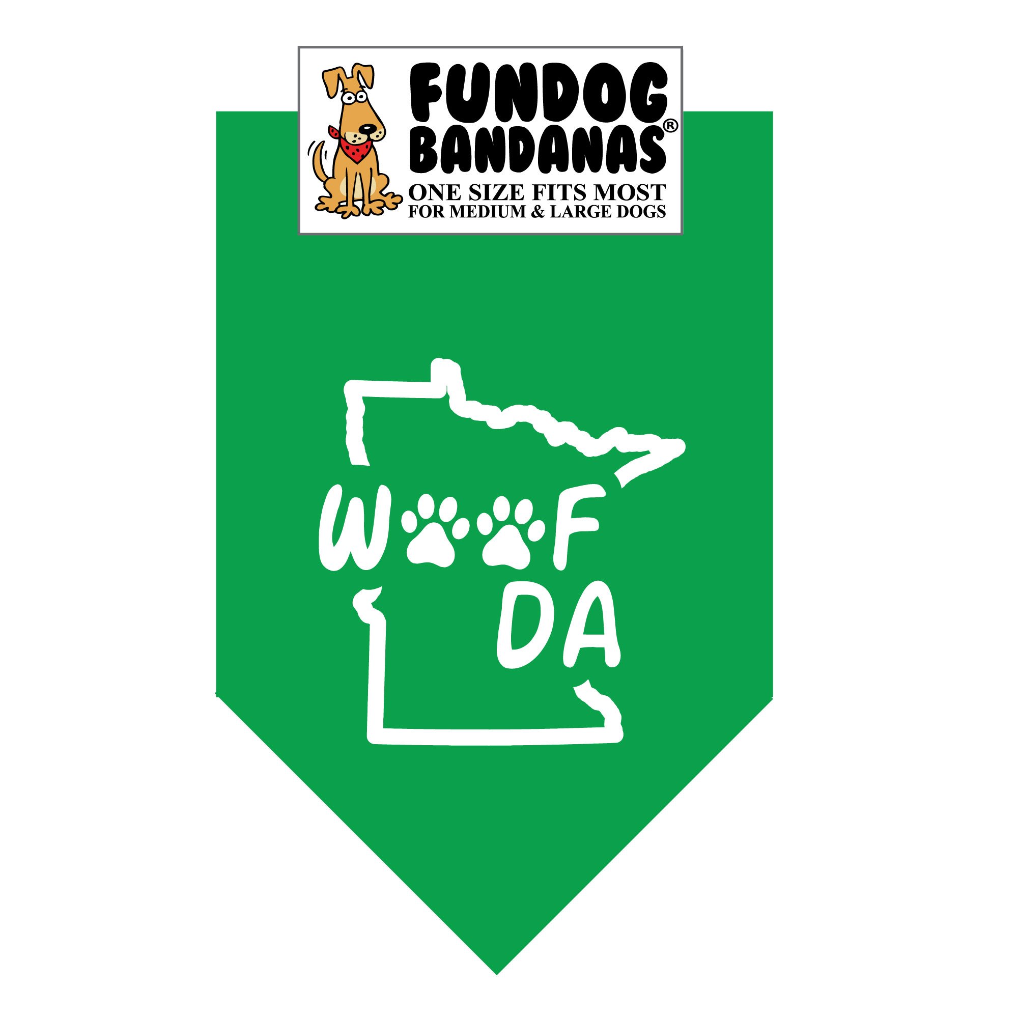 Woof Da Dog Bandana - Adjustable Dog Bandana for Medium to Large Dogs, One Size Fits Most, Kelly Green - Perfect for Pet Fashion, Outdoor Adventures & Special Occasions