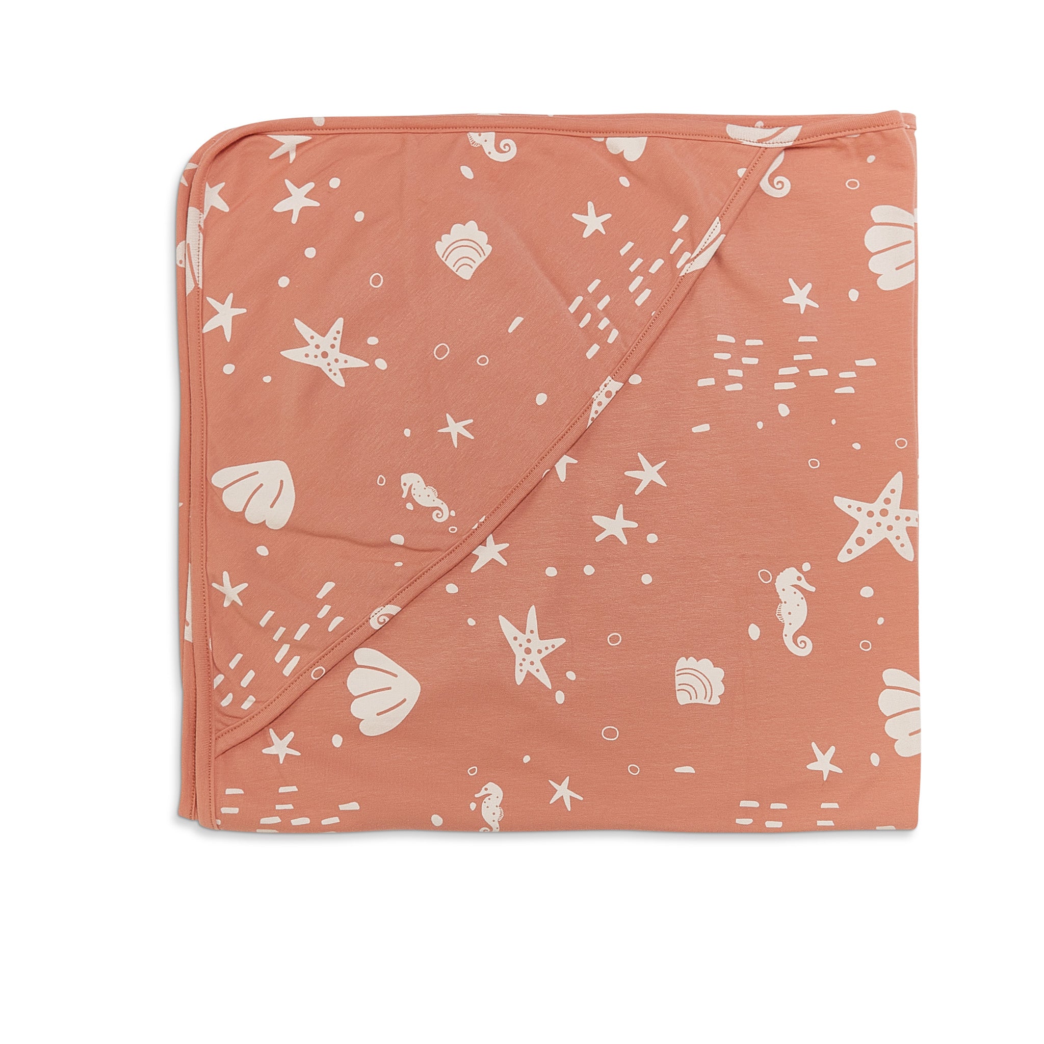 Organic Coral Rose Seashells Print Receiving Blanket - Soft Baby Swaddle Blanket for Newborns, Infants & Toddlers - Perfect for Nursery, Photo Shoots & Gift Giving