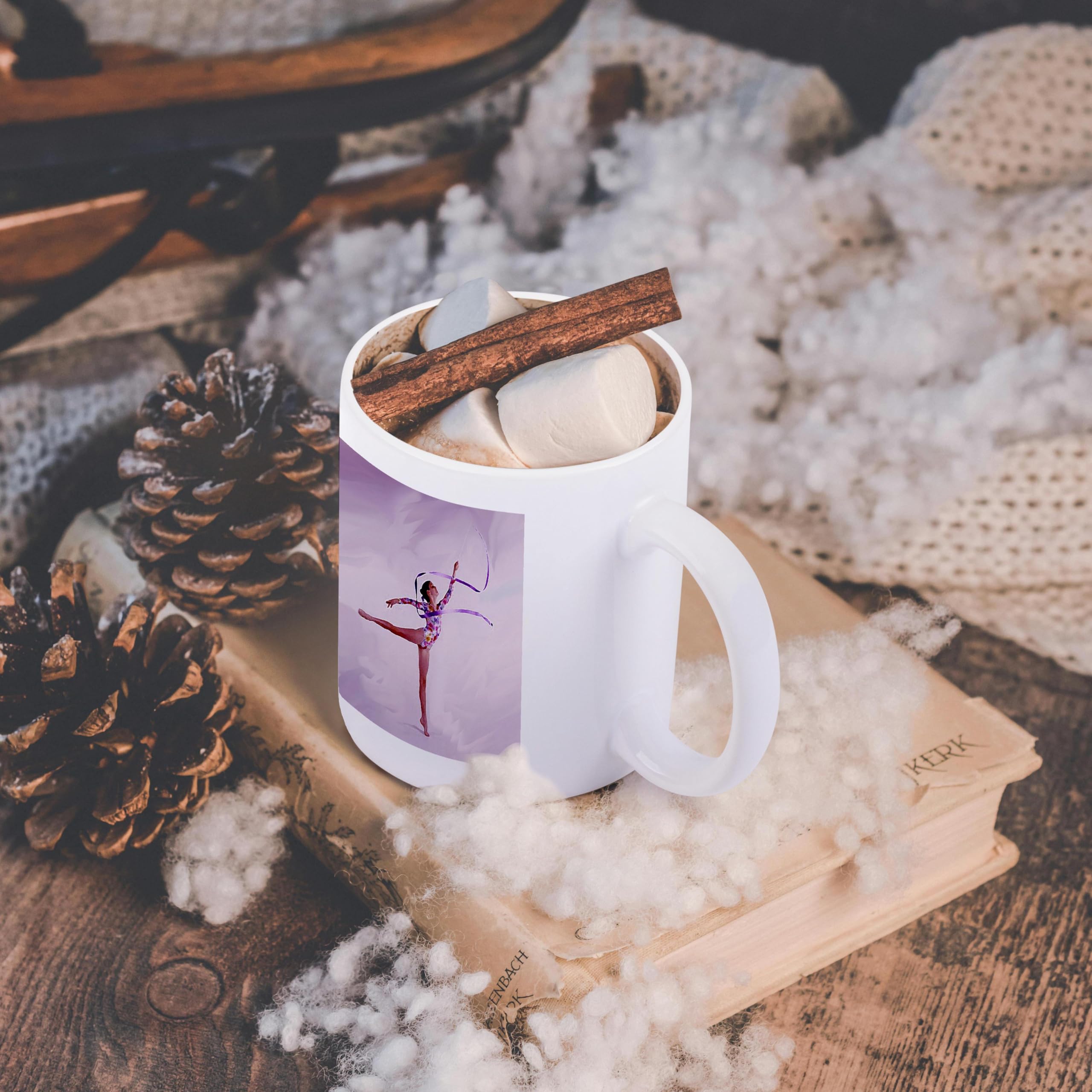 3D Rose Gymnastic Exercise Ceramic Coffee Mug - 11 oz Insulated Cup for Tea, Coffee & Hot Drinks - Perfect for Gymnasts, Coaches & Fitness Enthusiasts