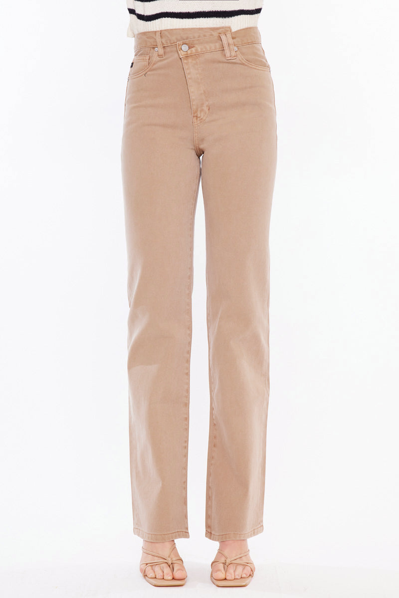Vintage 90's High Rise Straight Jeans for Women - Sandy Wash Denim Pants | Perfect for Casual Wear, Retro Outfits & Everyday Fashion