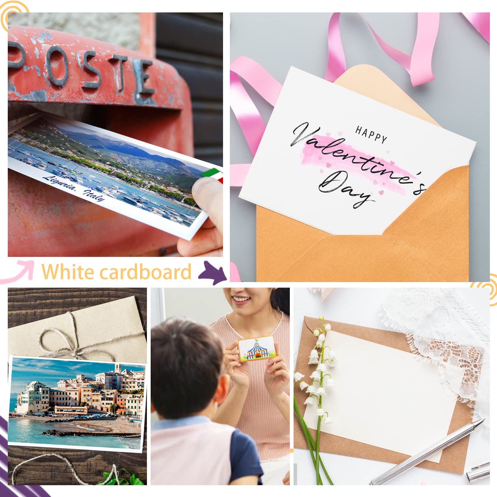 200 Pack 5x7 Cardstock Paper - 80lb Heavyweight White Cardstock for Printing, Postcards, Wedding Invitations & Thank You Cards | Perfect for DIY Crafts, Scrapbooking & Professional Printing Projects