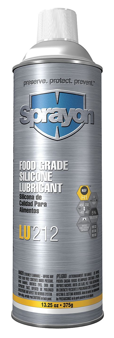 Sprayon LU212 Food Grade Silicone Lubricant 13.25 oz Aerosol Can - NSF Certified, Non-Toxic, Waterproof - Ideal for Kitchen Equipment, Food Processing Machinery & Baking Tools