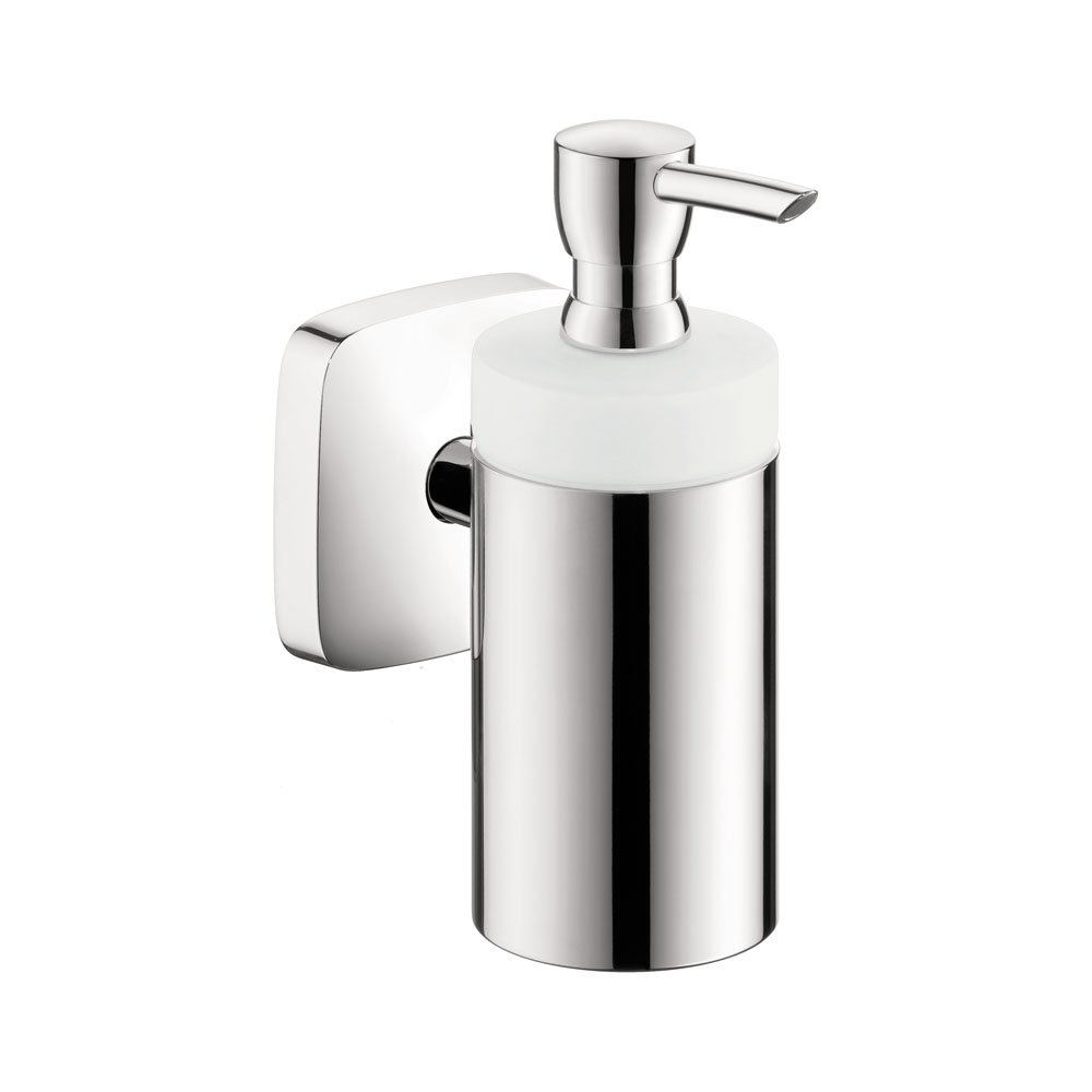 hansgrohe Premium 7-inch Chrome Avantgarde Soap Dispenser for Bathroom & Kitchen Sink - Modern Touchless Design for Hygienic Hand Washing (Model 41503000) - Perfect for Home, Office, and Restaurant Use