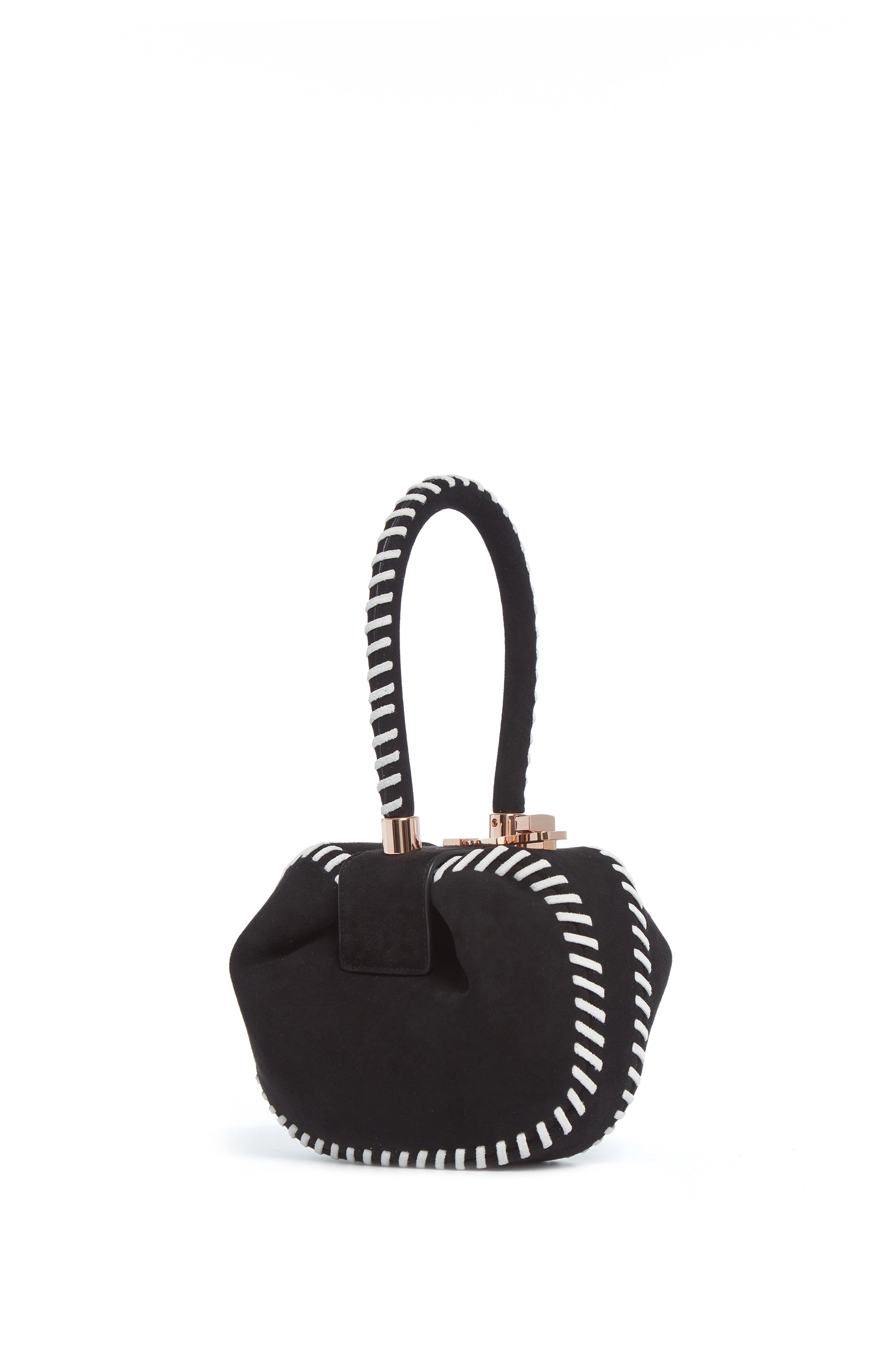 Whipstitch Demi Bag in Black Suede - Stylish Crossbody Purse for Women | Perfect for Work, Travel & Everyday Use