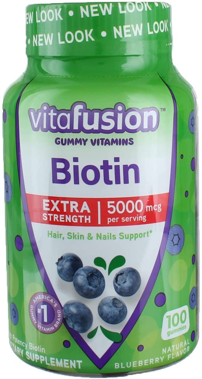 Extra Strength Biotin Gummies for Hair Growth & Nails - 100 Count (2 Bottles) - Supports Healthy Hair, Skin & Nails - Delicious Berry Flavor Gummy Vitamins for Men & Women - Perfect for Daily Supplement & Beauty Routine