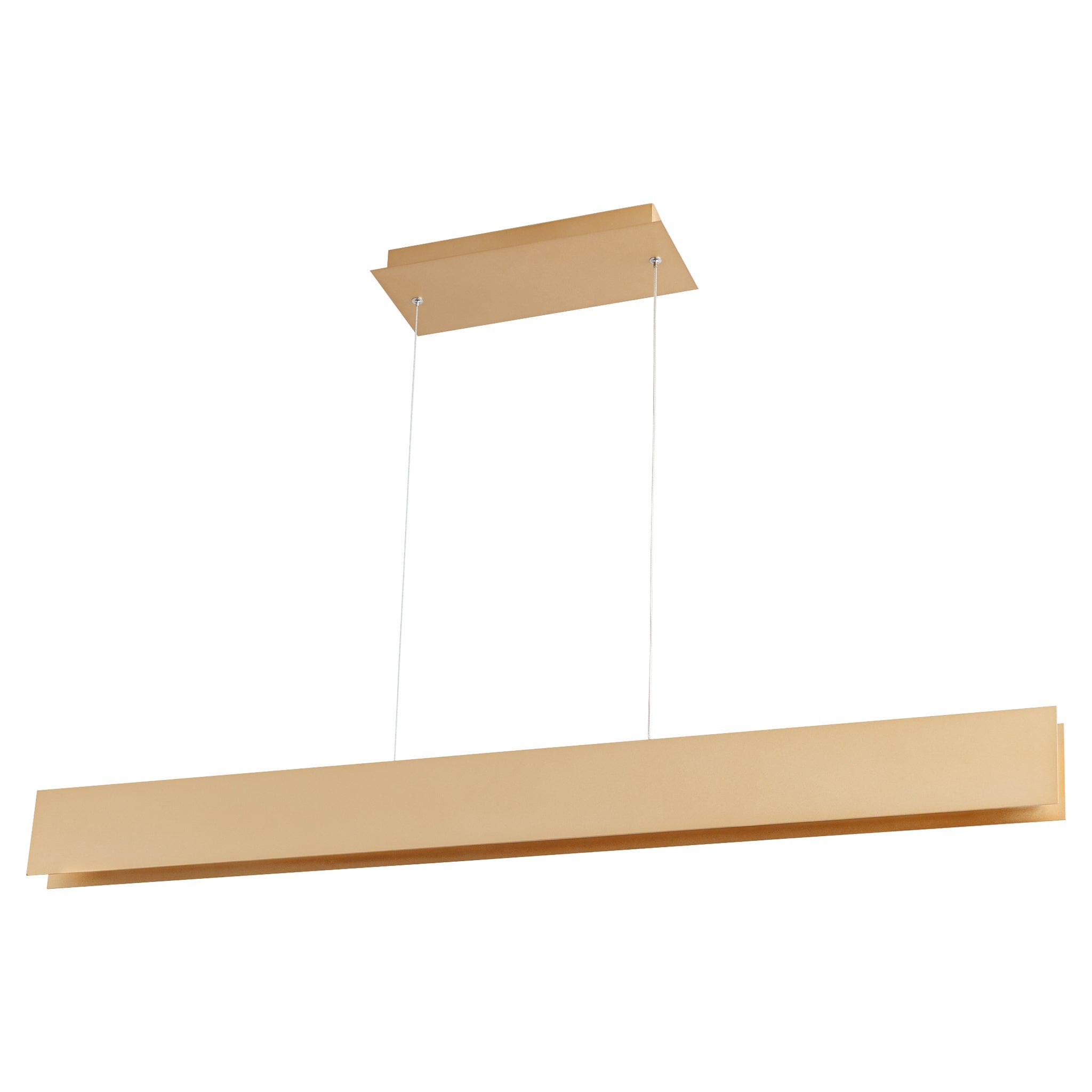 Oxygen Brio 3 6018 60 Linear LED Pendant Light - 46 Inch Modern Industrial Fixture in Powdered Gold Finish | Perfect for Kitchen Islands, Dining Rooms & Office Spaces
