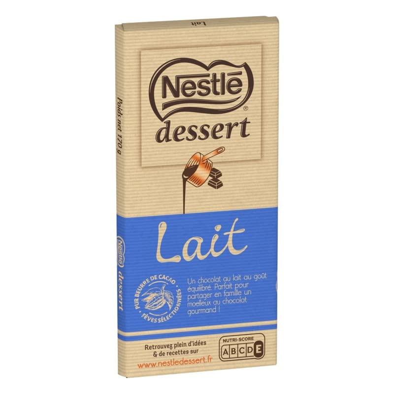 Nestle Dessert Milk Chocolate Tablets 170g (Pack of 4) - Premium Swiss Chocolate Bars for Baking, Snacking & Gifting - Perfect for Desserts, Coffee Pairing & Party Treats