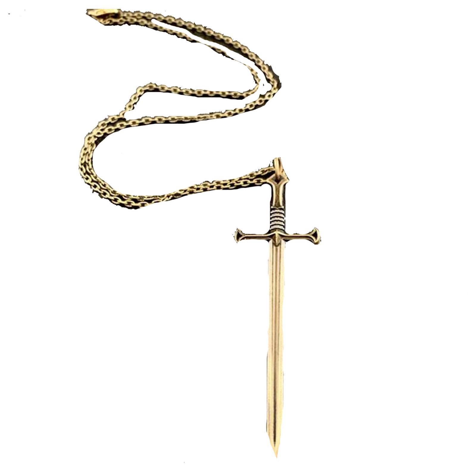 Gothic Sword Necklace for Men - Punk Cross Pendant Long Chain Jewelry - Unique Birthday Gift for Boys & Teens - Perfect for Cosplay, Halloween & Alternative Fashion