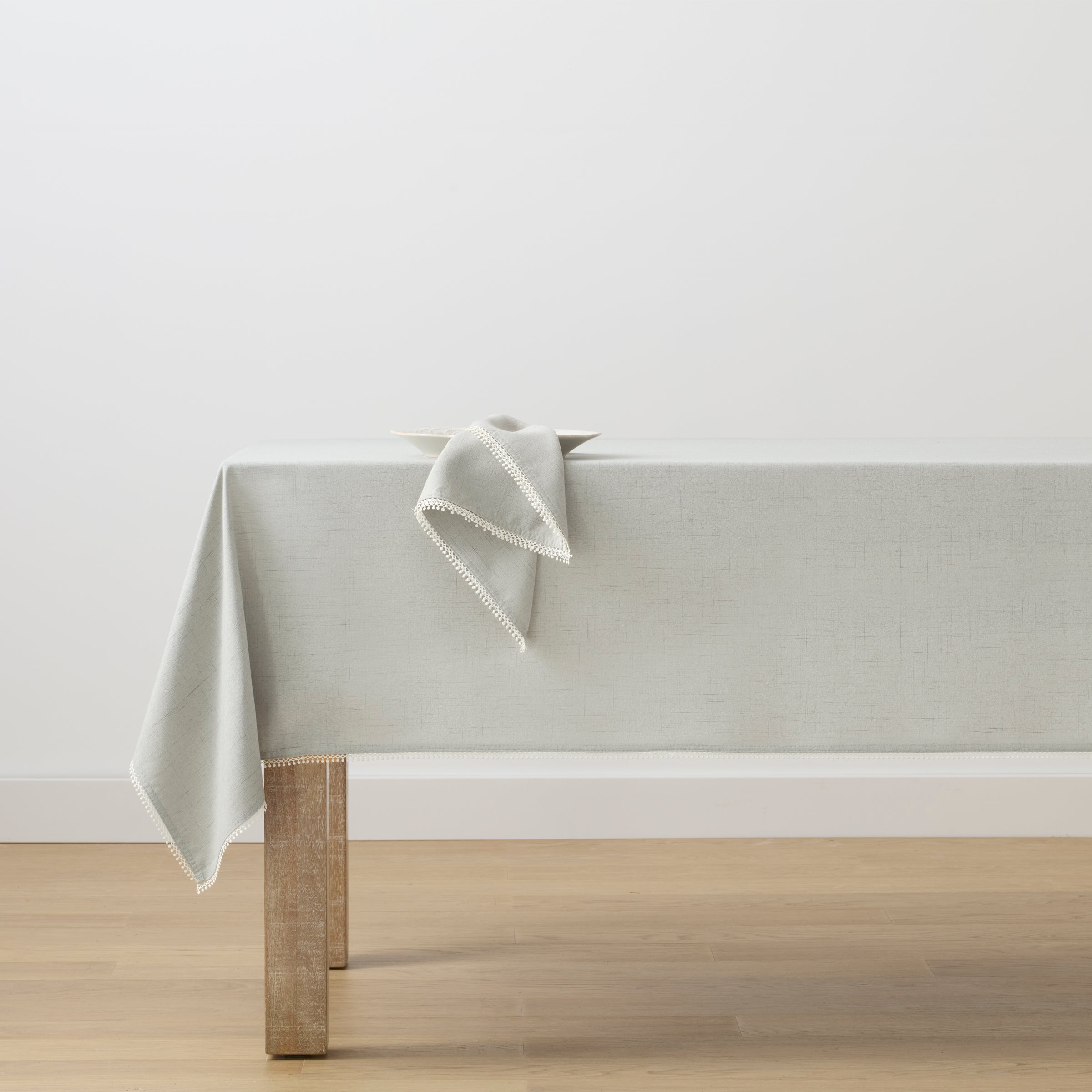 Premium French Perle Dove Grey Tablecloth 60x84 Inches - Elegant Dining & Event Table Cover for Weddings, Parties, and Home Decor