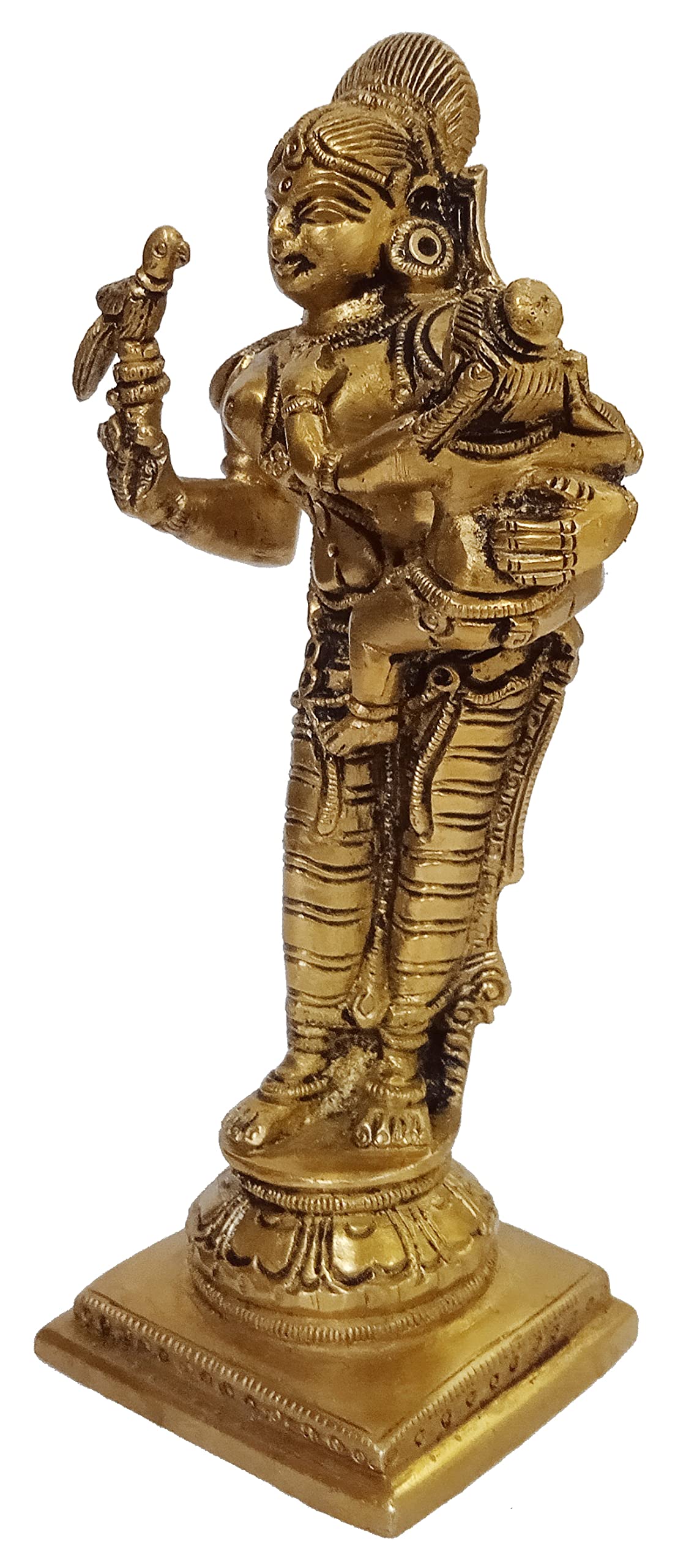 Purpledip Brass Idol Statue of Krishna and Yashoda - Damodar Leela Hindu Deity Sculpture (12409) | Rare Religious Collectible for Home Altar, Temple Decoration & Spiritual Gift