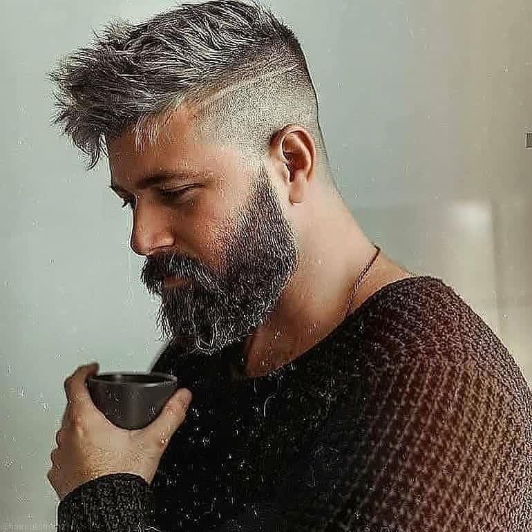 Natural Black & 40% Gray Human Hair Toupee for Men - 10x8