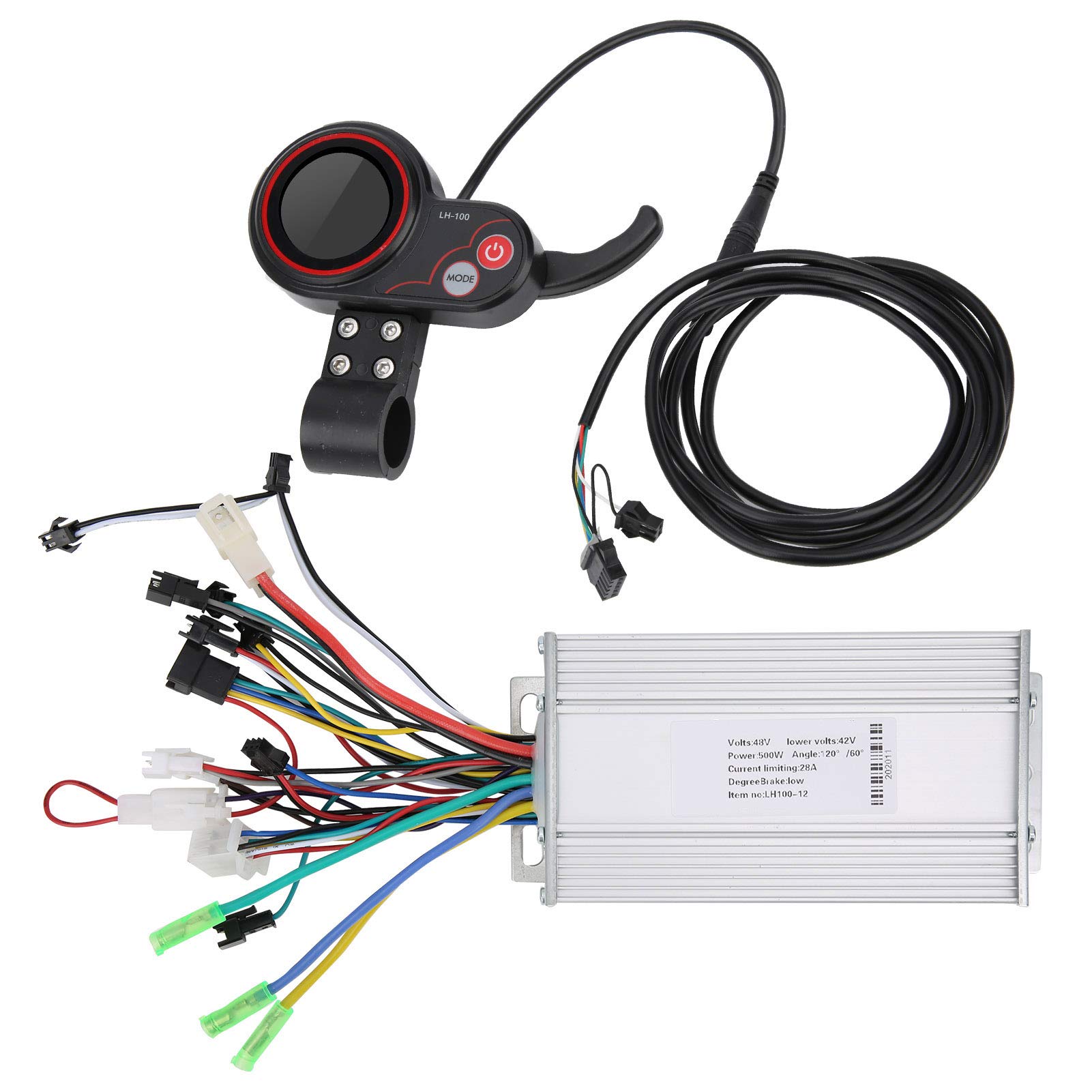 500W Electric Bike Controller - Aluminum & Plastic 2-in-1 LCD Thumb Shifter with Fine Workmanship | Easy Installation for E-Bikes & Electric Scooters | Perfect for Commuting & Urban Riding