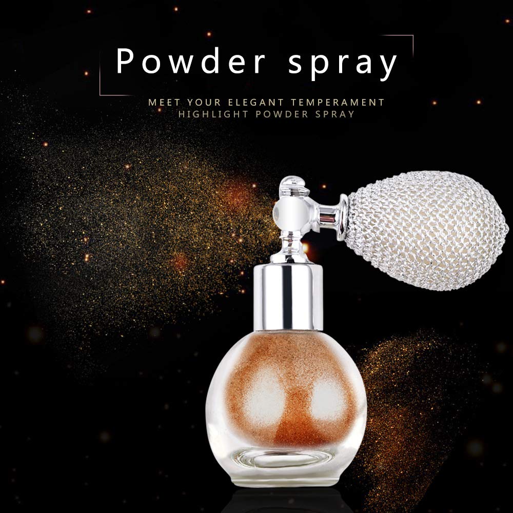 GL-Turelifes Highlighter Loose Powder Spray - Shimmer & Sparkle Makeup for Hair, Face & Body | Vegan & Cruelty-Free | #3 Nude Pink | Perfect for Parties, Festivals & Special Occasions