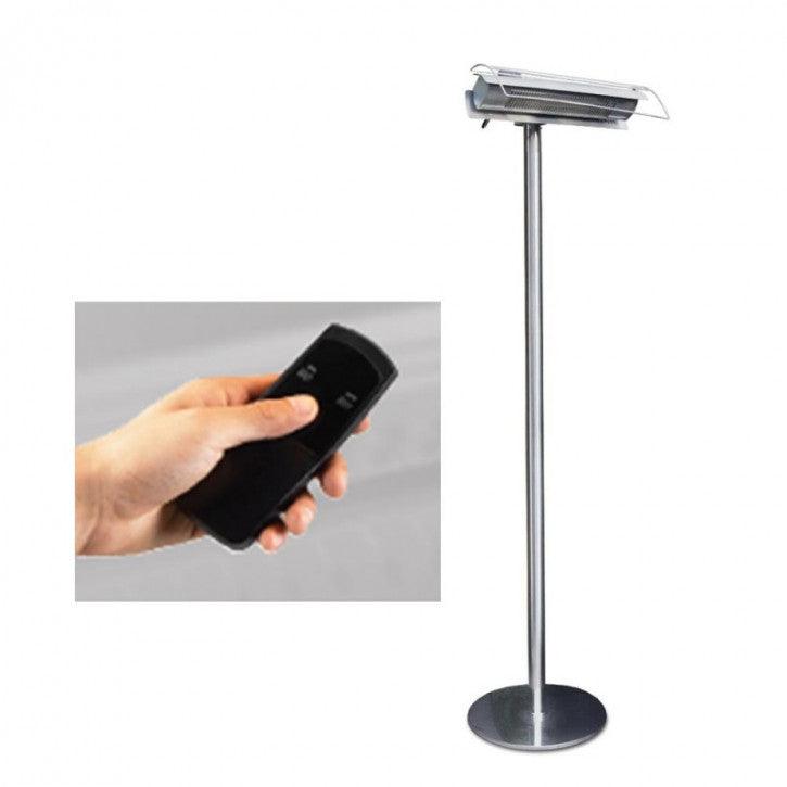 Aura 120V Patio Plus Freestanding Outdoor Heater with Remote On/Off - AURAPP15120SS - Perfect for Backyard, Deck, and Restaurant Patio Heating