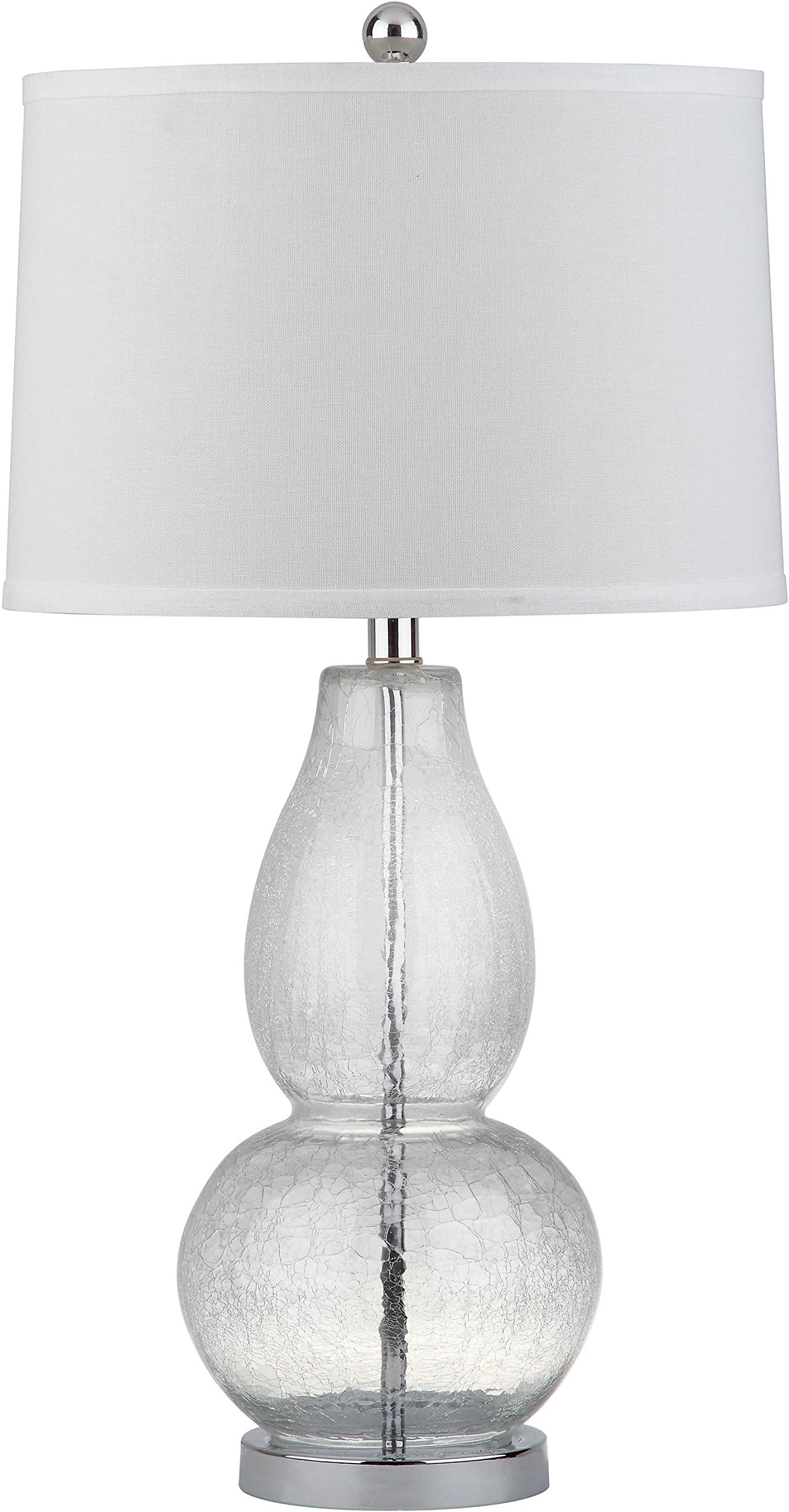 SAFAVIEH Lighting Mercurio Crackle Glass Double Gourd Table Lamp - 29 Inch Modern LED Desk Light for Bedroom, Living Room & Home Office (Bulbs Included) | Perfect for Nightstand, Reading Nook & Ambient Lighting