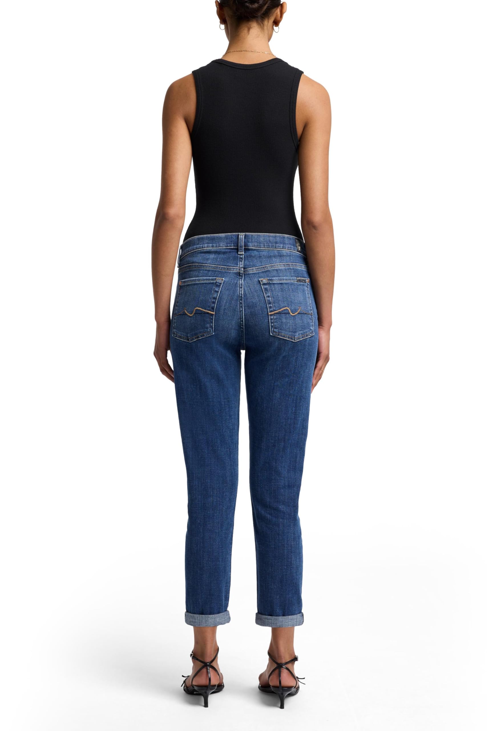 7 For All Mankind Women's Boyfriend Jeans - Relaxed Fit Distressed Denim Pants for Casual Outfits & Everyday Wear