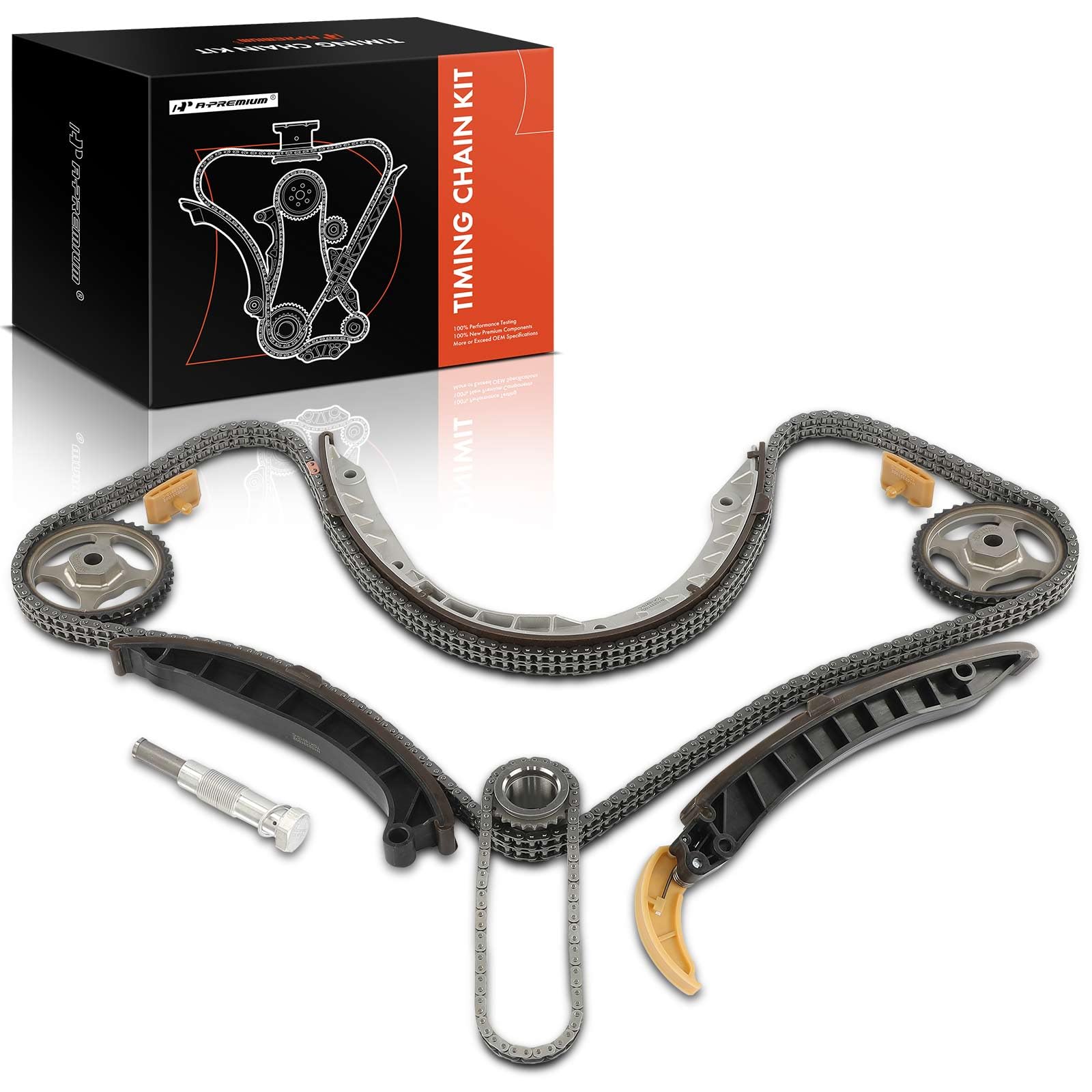 Premium 11-Piece Engine Timing Chain Kit with Sprocket, Tensioner & Guide for Porsche Cayenne 2008-2019 & Panamera 2010-2016 (4.8L V8) - Replaces OEM #94810516910, 94810725212 - Perfect for Engine Maintenance & Performance Upgrades