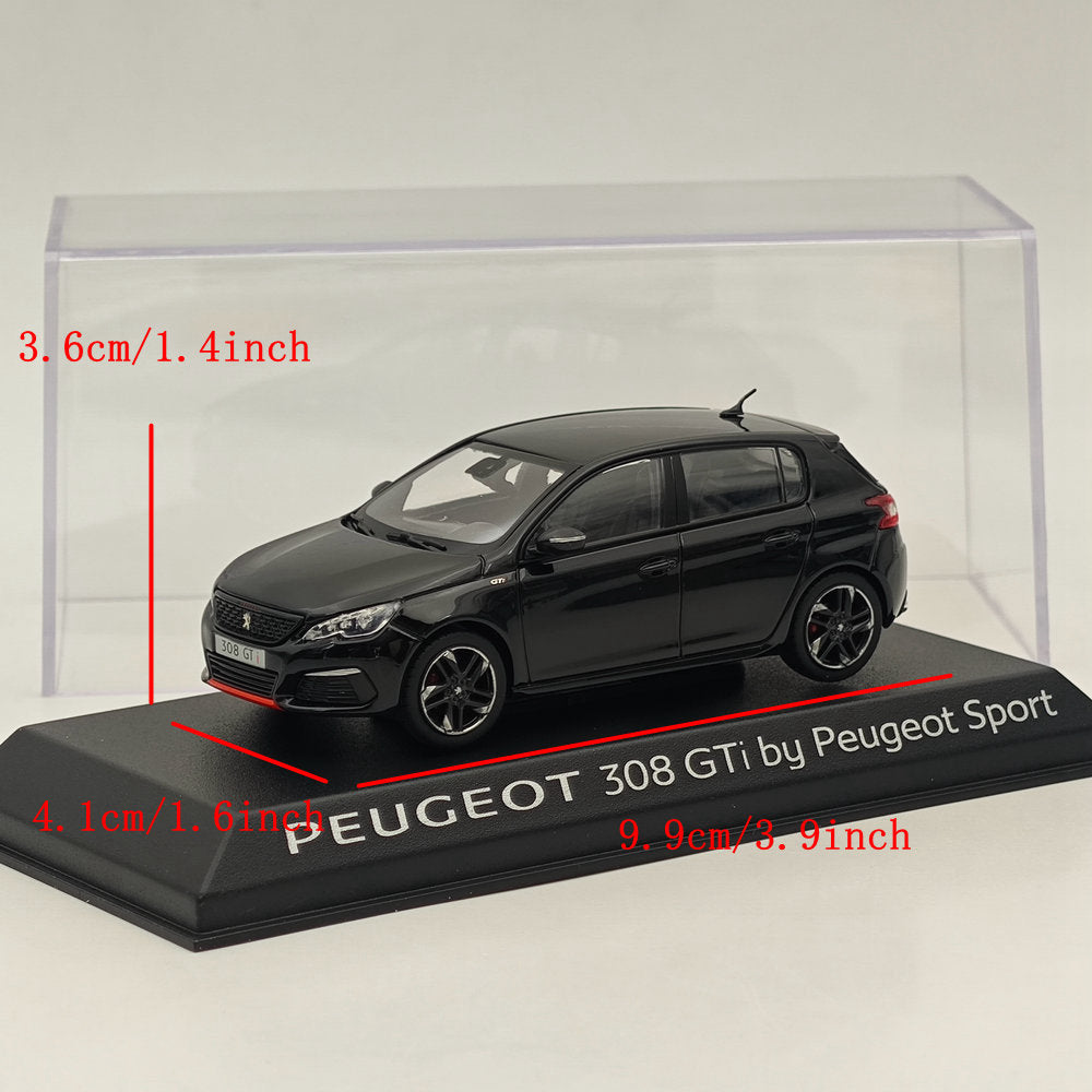 1/43 Scale Norev Peugeot 308 GTi Sport Version Black Diecast Model Car - Collectible Miniature Vehicle for Display, Gift, and Racing Enthusiasts