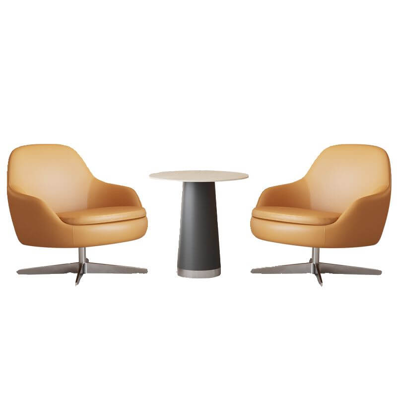 Modern Solid Color Foam Armchair - Ivory, Azure, Auburn - Simple Design with Fixed Back & Armrests | Perfect for Living Room, Office, or Reading Nook