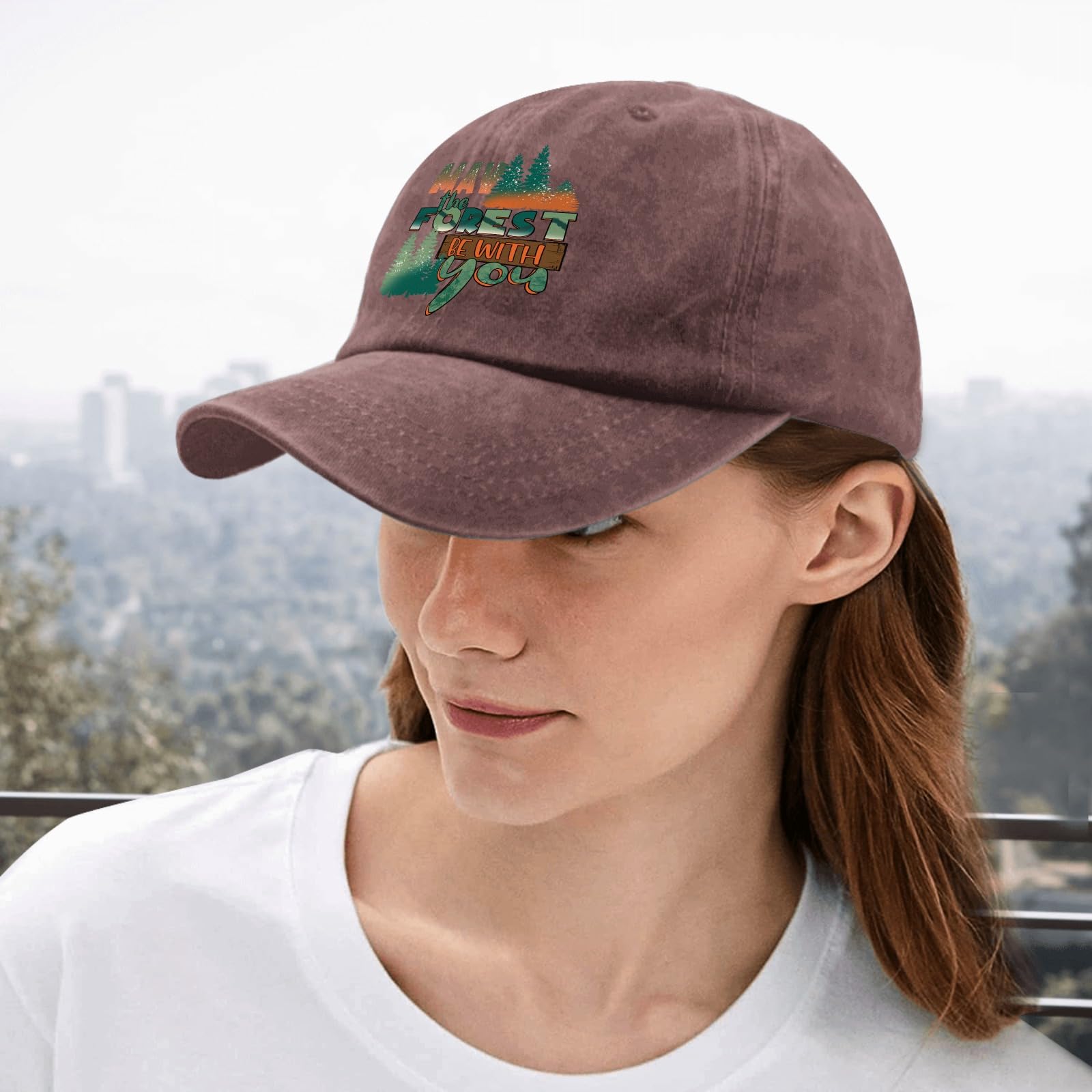 May The Forest Be with You Trucker Hat - Pigment Black Adjustable Baseball Cap for Men, Outdoor Fishing & Workout Hat, Perfect Gift for Hiking, Camping & Casual Wear