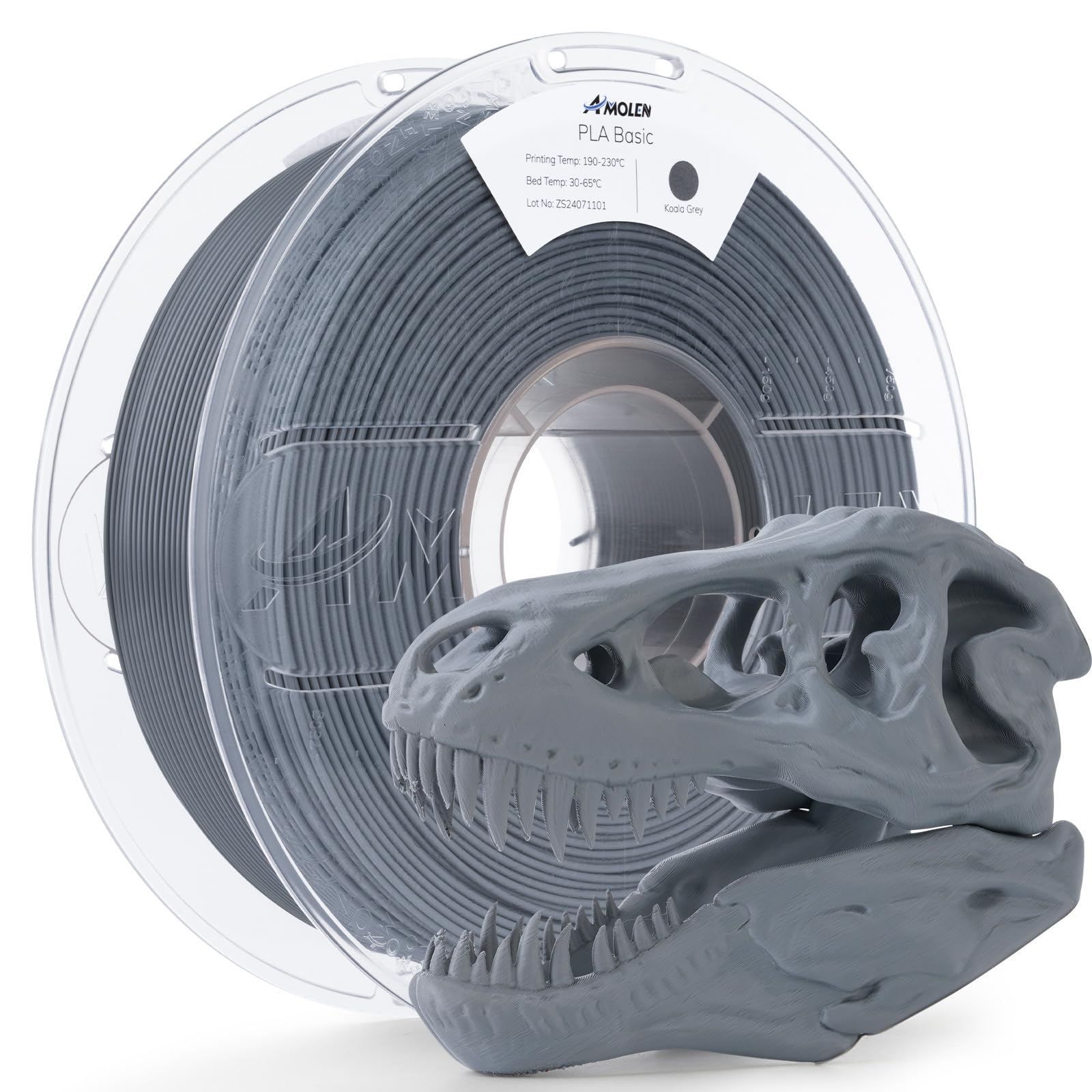 AMOLEN 1.75mm PLA 3D Printer Filament - High Speed Dark Grey 1KG/2.2lb, ±0.02mm Precision, Smooth Tangle-Free for FDM Printers (500mm/s) - Perfect for Rapid Prototyping, DIY Crafts & Educational Projects