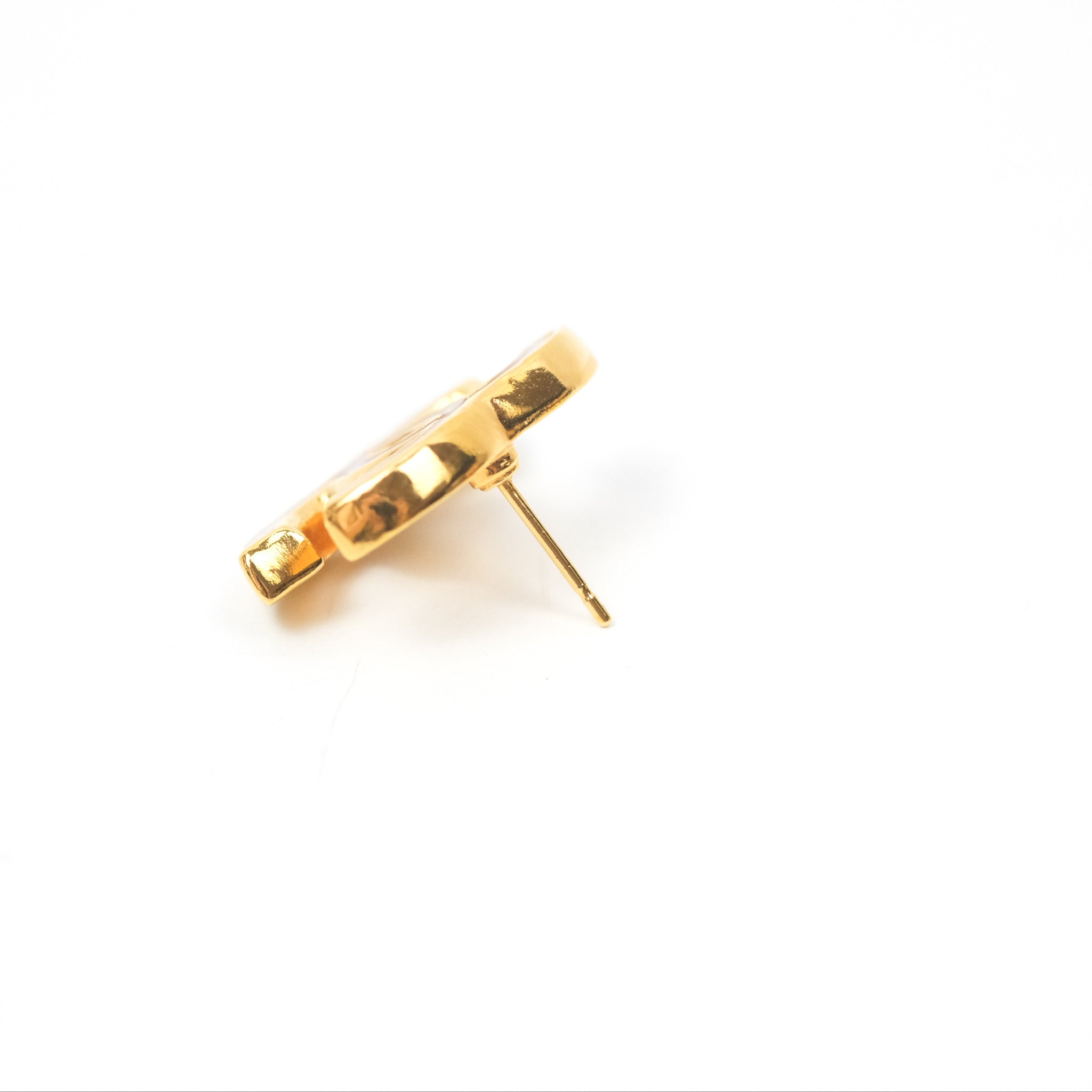 Chanel CC Orange & Pink Gold Tone Earrings - Luxury Fashion Jewelry for Women, Perfect for Parties, Weddings & Special Occasions