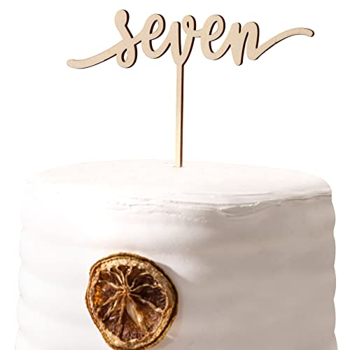 Wood Cake Toppers Seven Year Sign