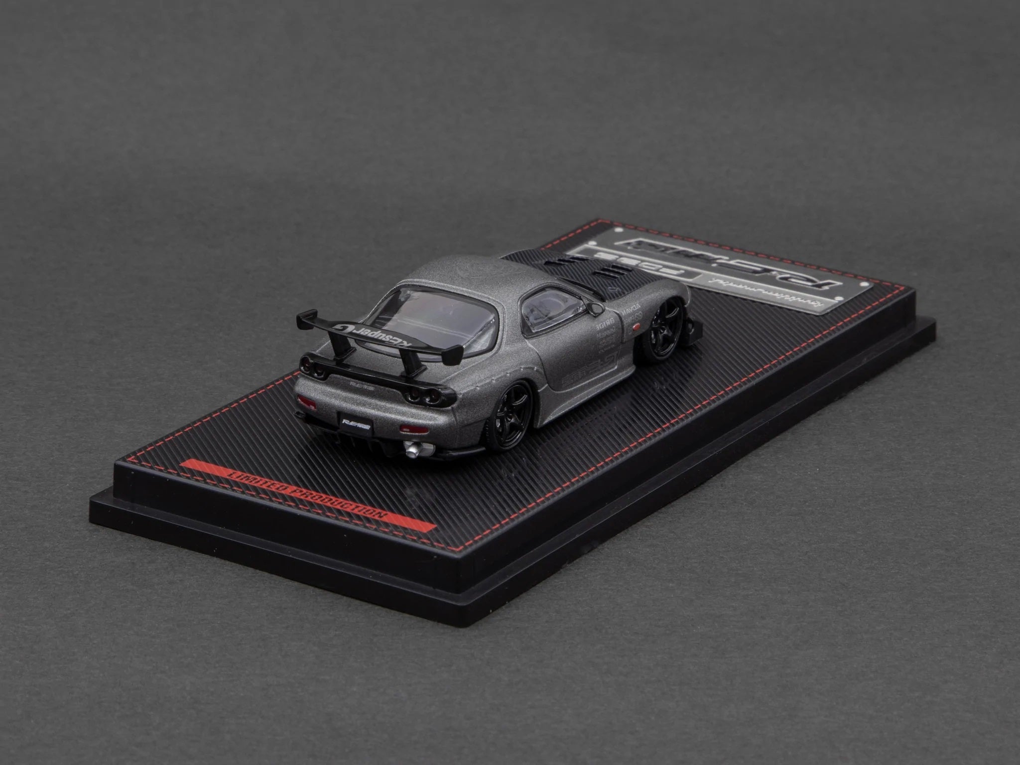 1:64 Scale Mazda RX-7 FD3S RE Amemiya Model Car in Titanium Gray - Diecast Collectible for Display, Racing Enthusiasts & Japanese Car Lovers