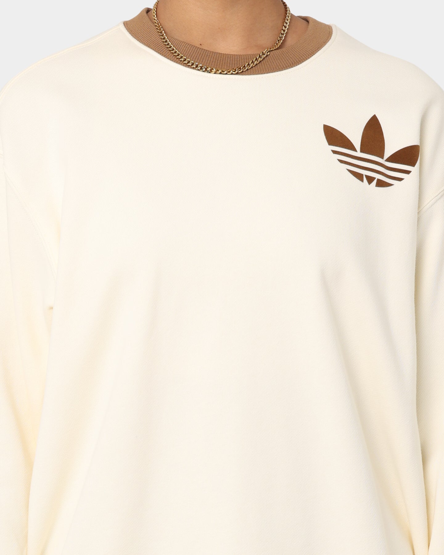 Adidas Adicolor Women's Crewneck Sweatshirt - Soft Cotton Pullover Hoodie in Cream White | Casual Streetwear, Gym, Lounge & Everyday Comfort Wear