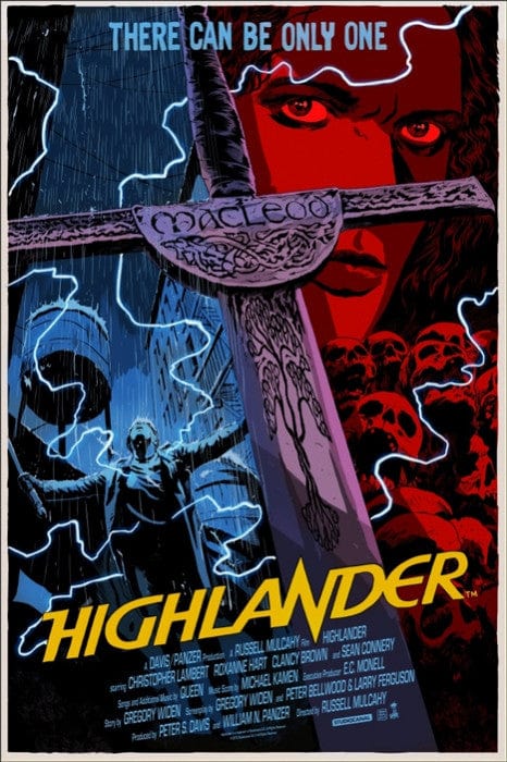 Highlander Francesco Francavilla Art Print Poster - Vintage Movie Wall Decor for Home, Office & Theater Rooms