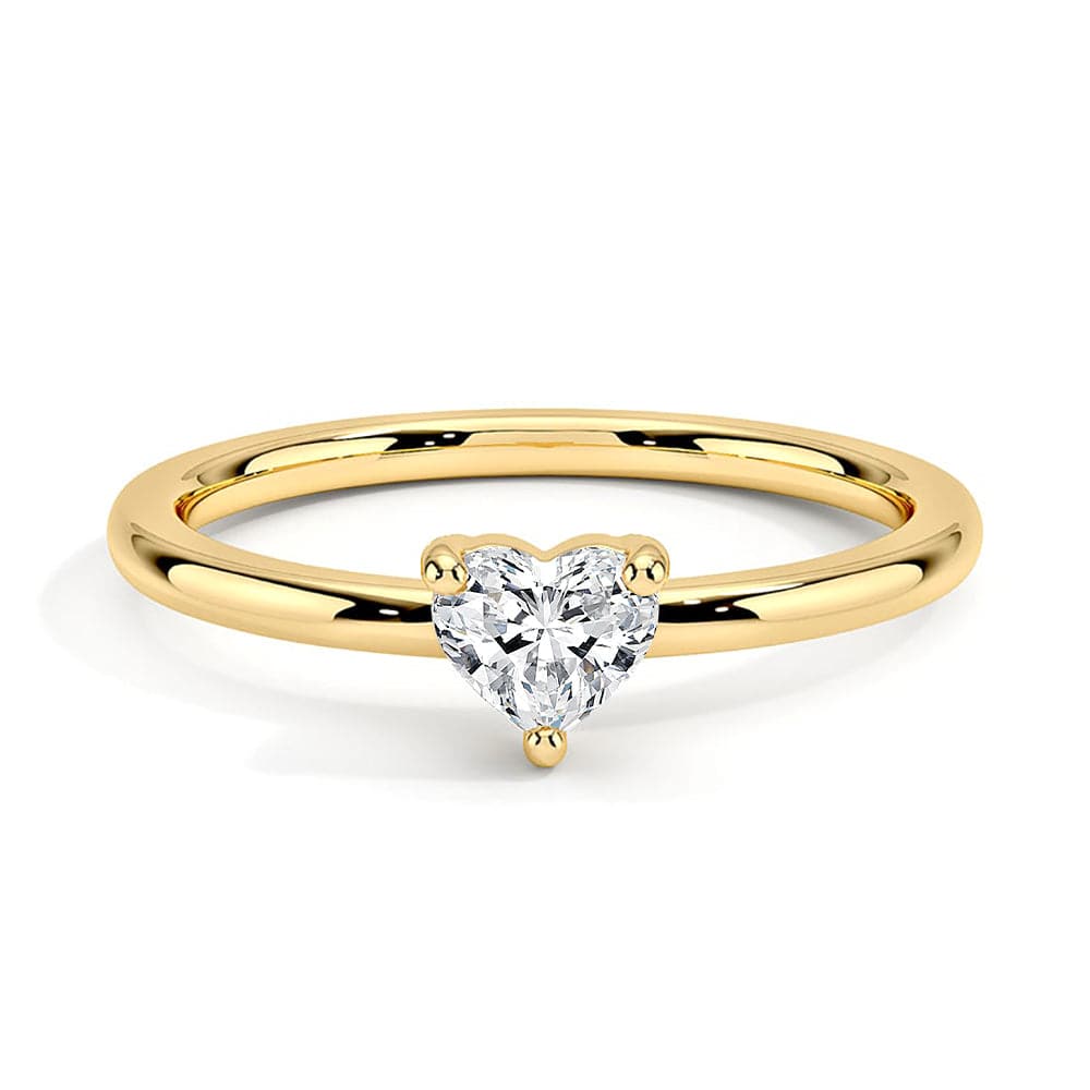 Lab Grown Diamond Promise Ring for Women - Petite Heart Shape, 14K Gold/Platinum, Dainty & Elegant - Perfect for Anniversaries, Engagements & Romantic Gifts