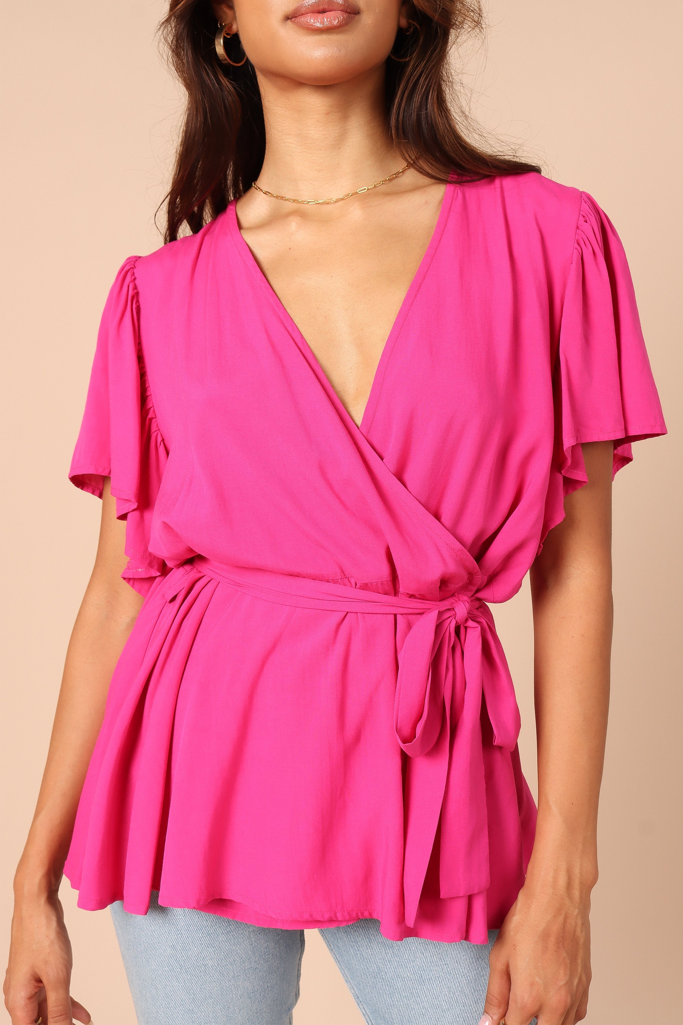 Bronte Top in Hot Pink | Women's Fashion Blouse for Casual & Party Wear | Perfect for Date Nights & Office Outfits
