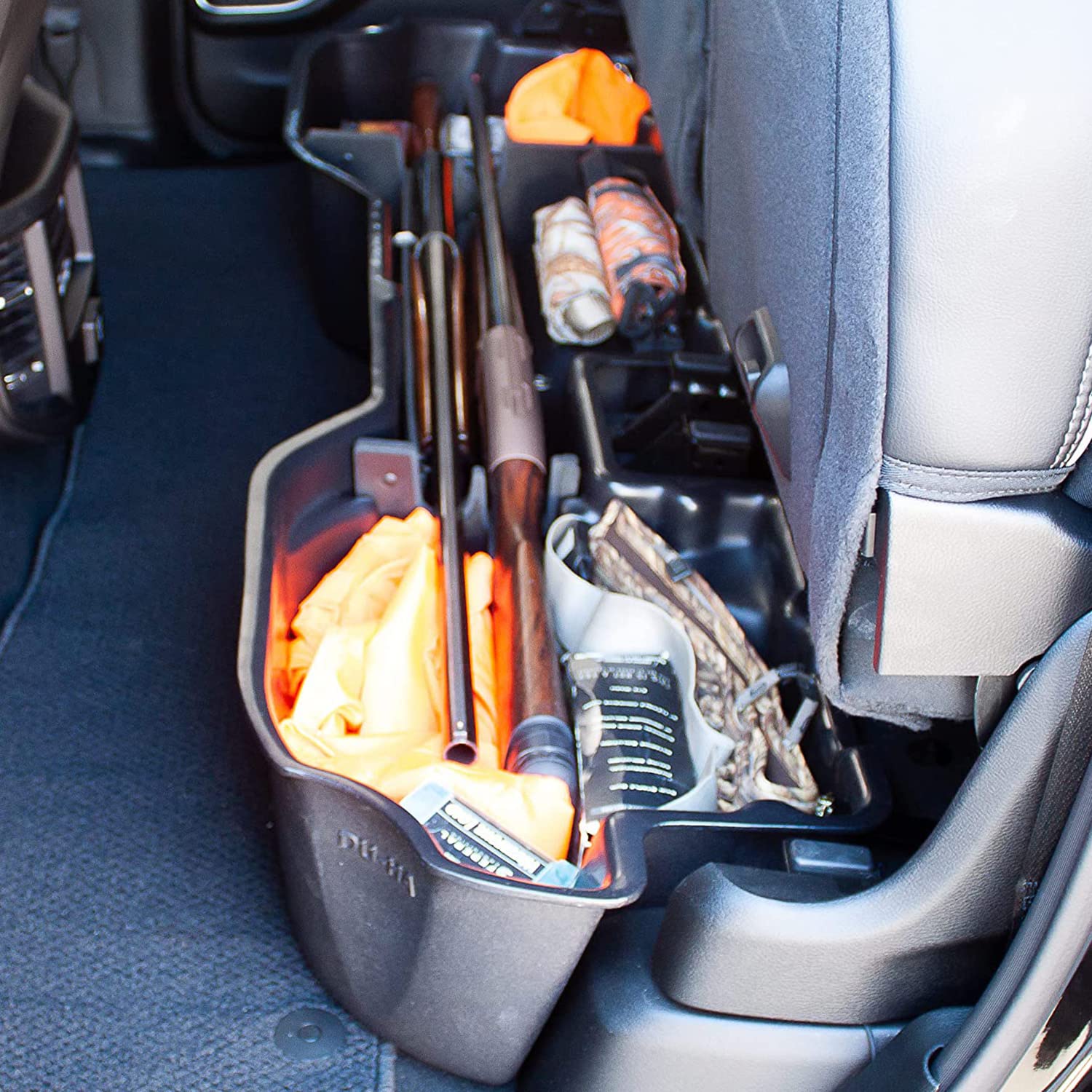 DU-HA Under Seat Storage Organizer for 2019-2025 Ram 1500 Quad Cab | Heavy-Duty Brown Back Seat Multi-Tool Organizer with 2-Piece Dividers | Perfect for Truck Accessories, Camping Gear & Work Tools Storage